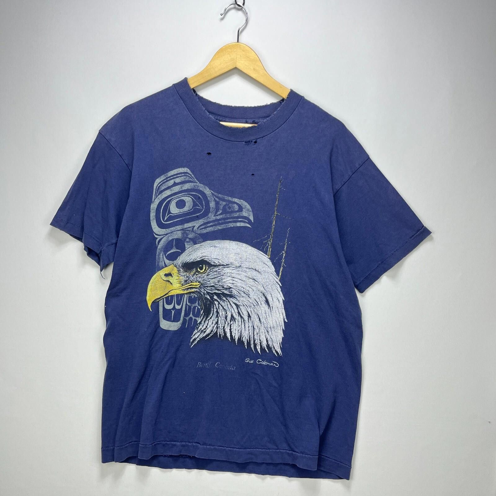 Vintage Vintage 90s Sun Faded Bald Eagle Nature T Shirt Large Size US L / EU 52-54 / 3 - 1 Thumbnail