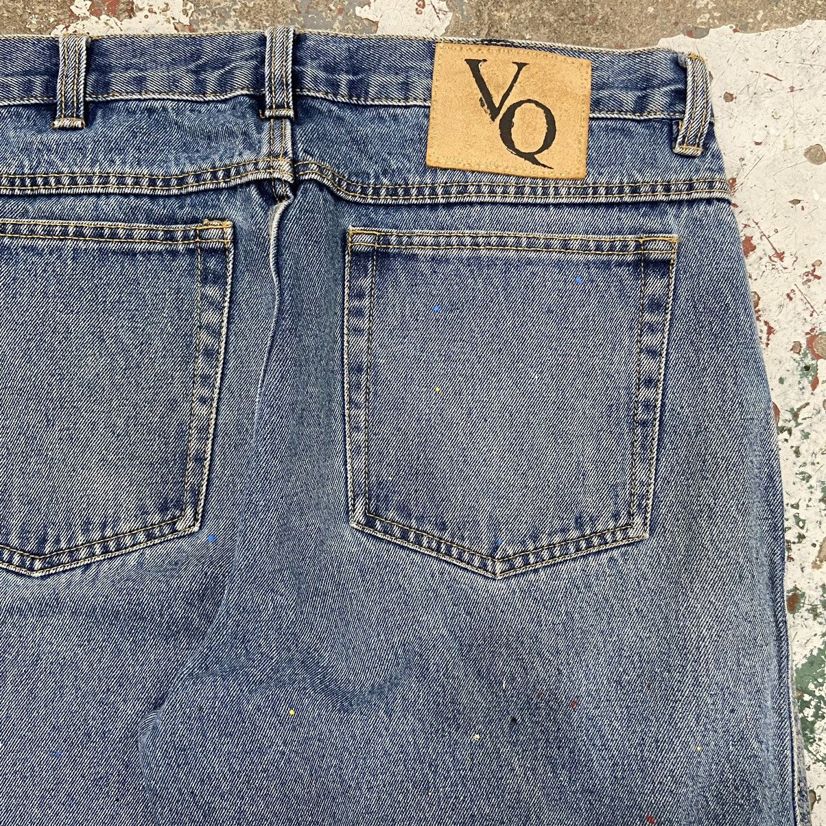 Vintage Vintage 1990s Paint Splatter Blue Denim Jeans Size US 34 / EU 50 - 8 Thumbnail
