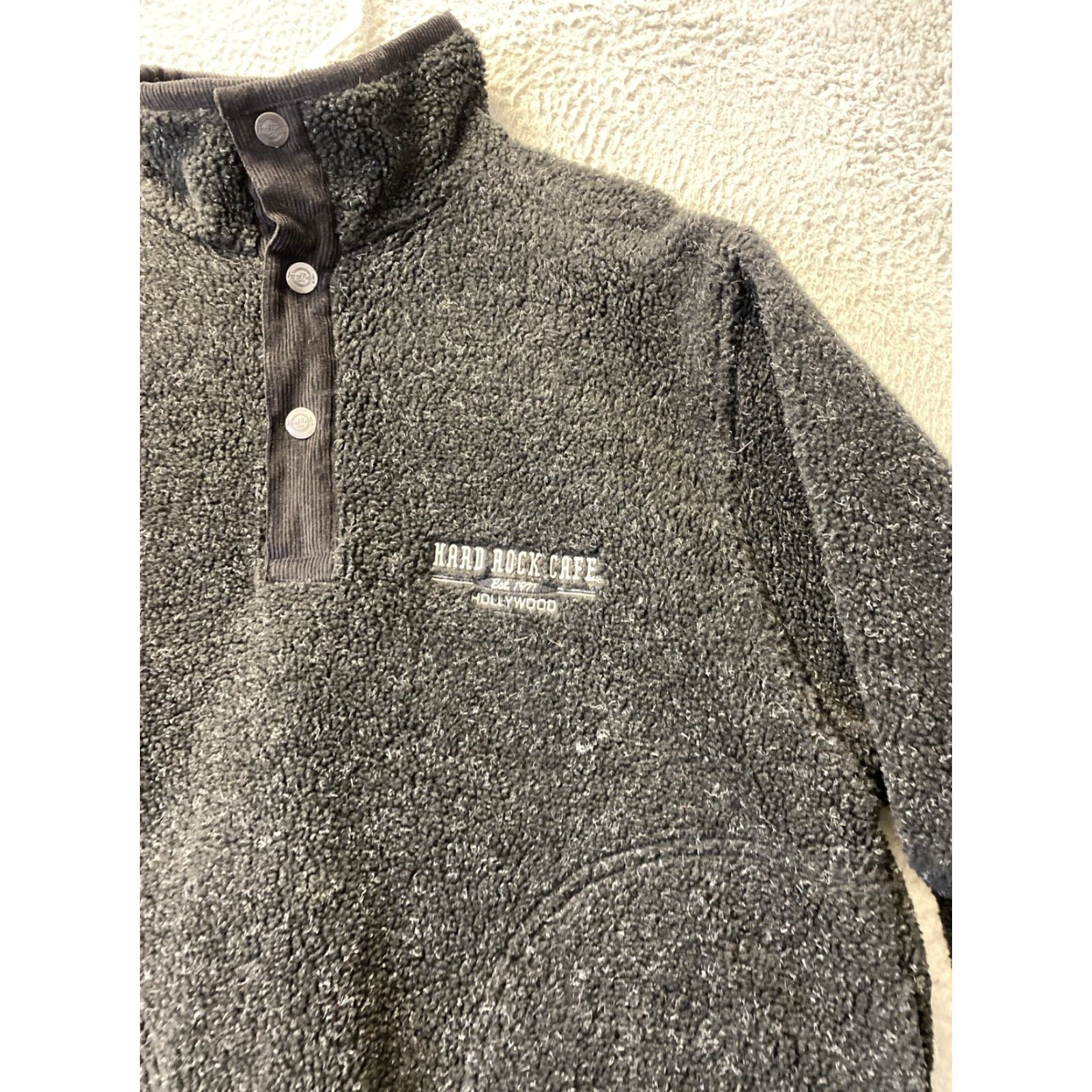 Hard Rock Cafe Hard Rock Cafe Hollywood Pullover Jacket M Black Gray Sherpa Fleece Snap 51-72 Size US M / EU 48-50 / 2 - 3 Thumbnail