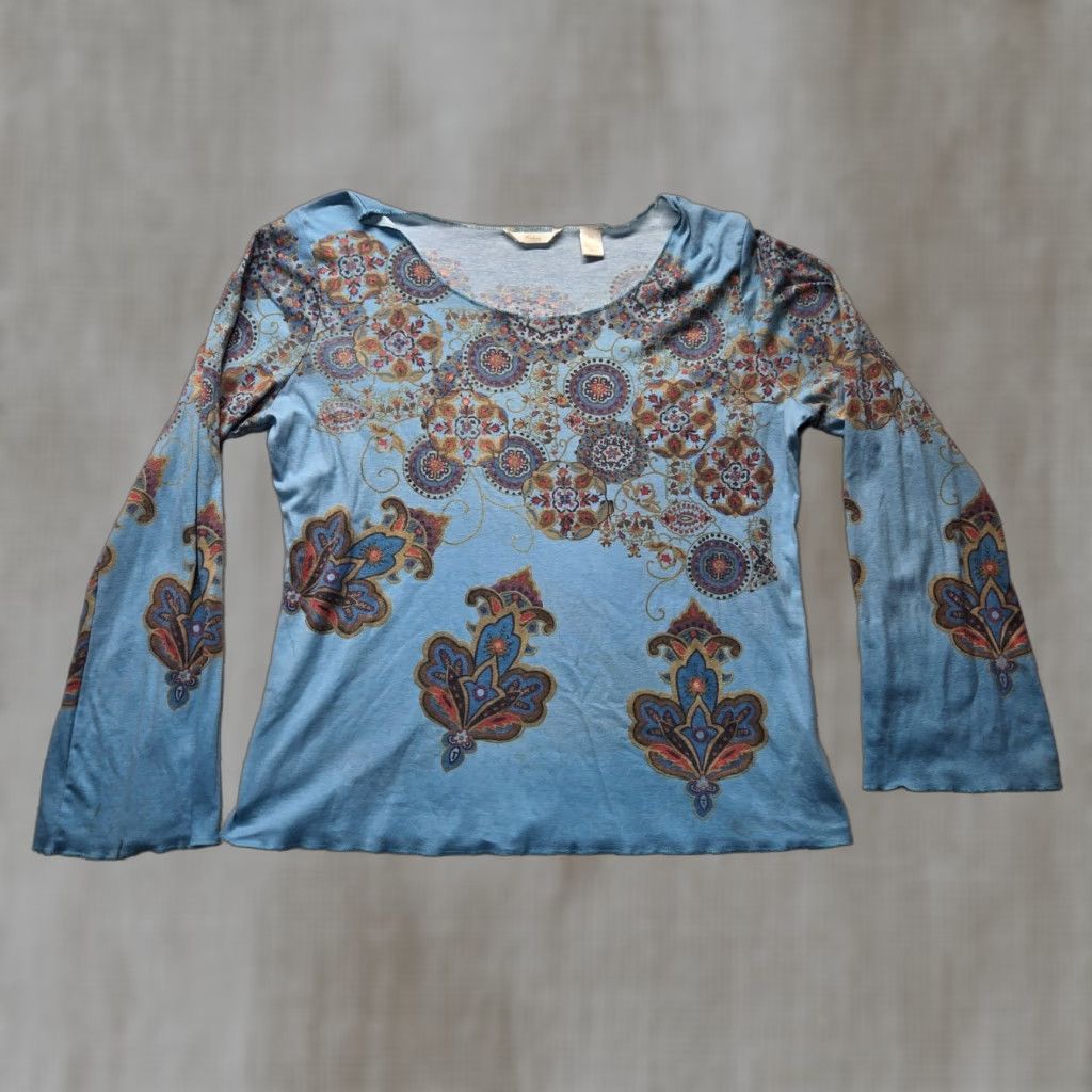 Vintage Riders Shirt Adult Women XL Blue Floral Casual T-Shirt, Short Sleeve, Cotton Blend, 100% Cotton, Women's XL, Floral Pattern, Casual Everyday Wear Size XL / US 12-14 / IT 48-50 - 1 Thumbnail