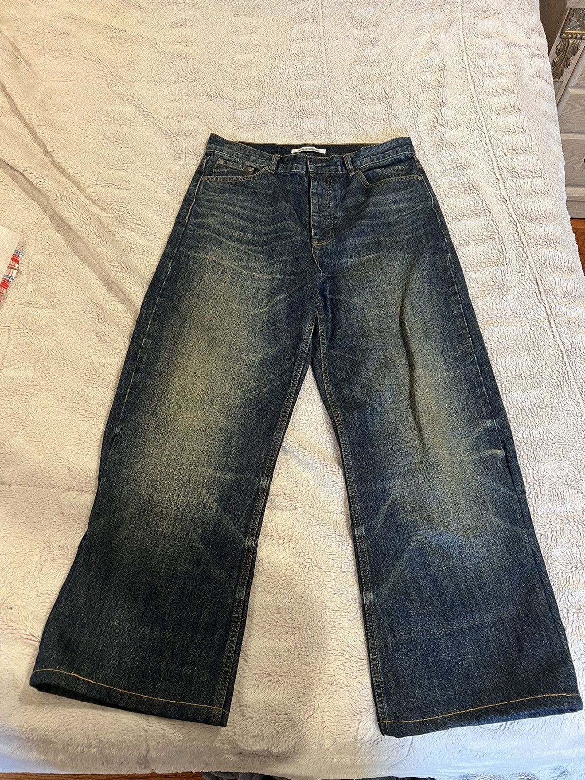 image of No Maintenance Dark-Wash Japanese Baggy Denim in Blue, Men's (Size 30)