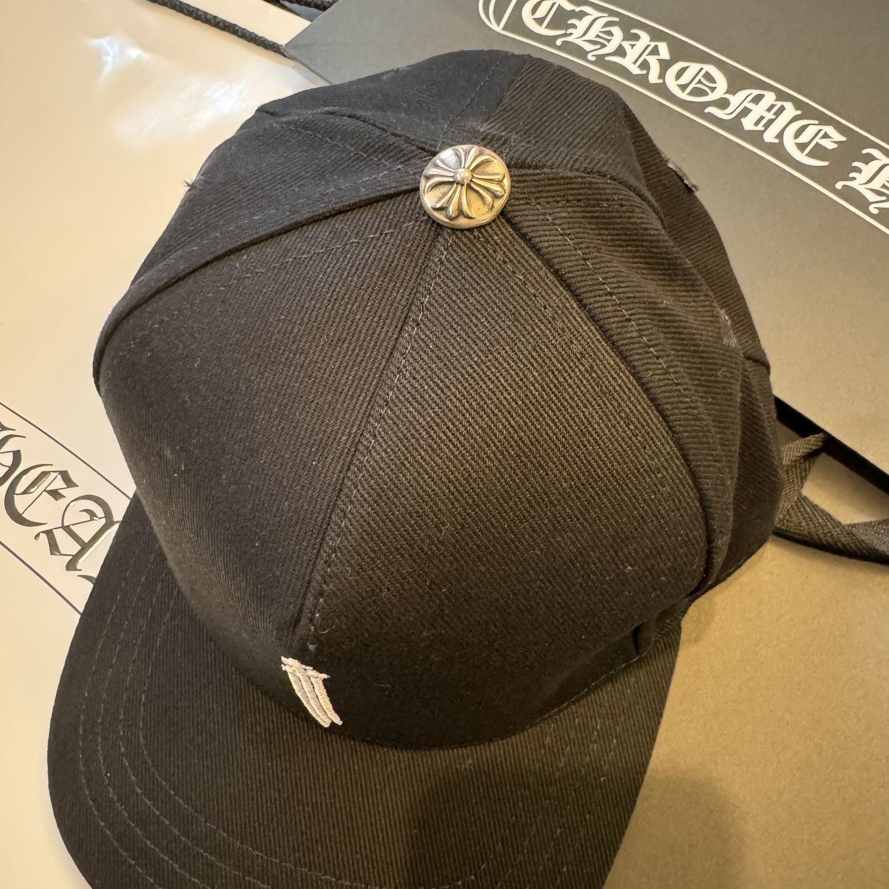 Chrome hearts 3rs rising star denim baseball hat black