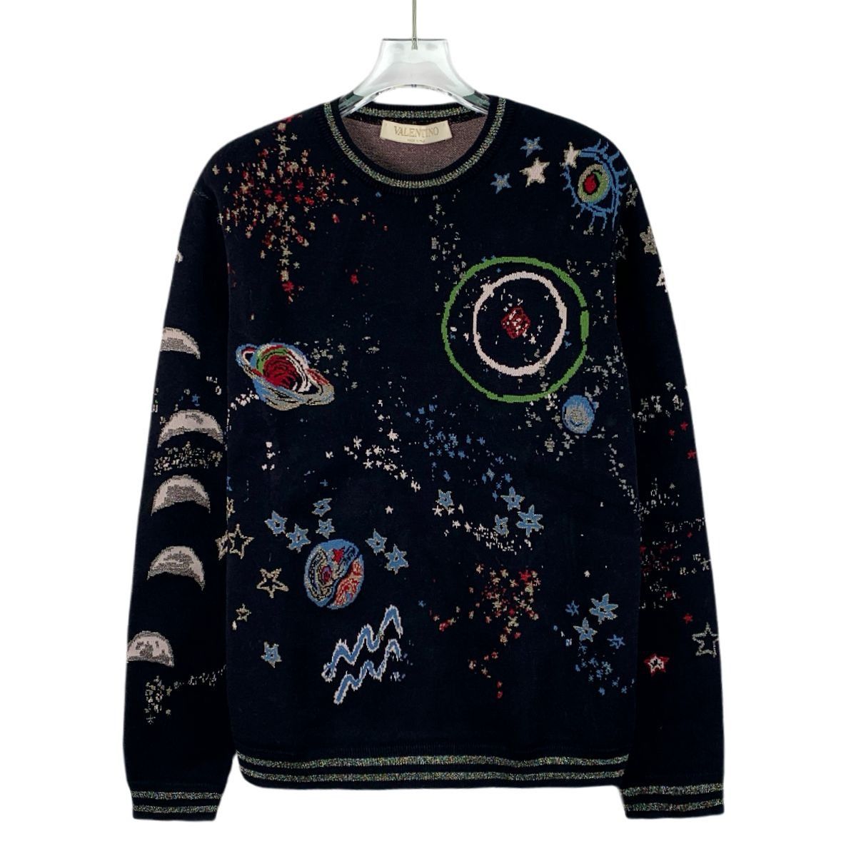 Valentino Valentino Black Cosmic Starry Sky Inlaid Round-Neck Long-Sle Size M / US 6-8 / IT 42-44 - 1 Thumbnail