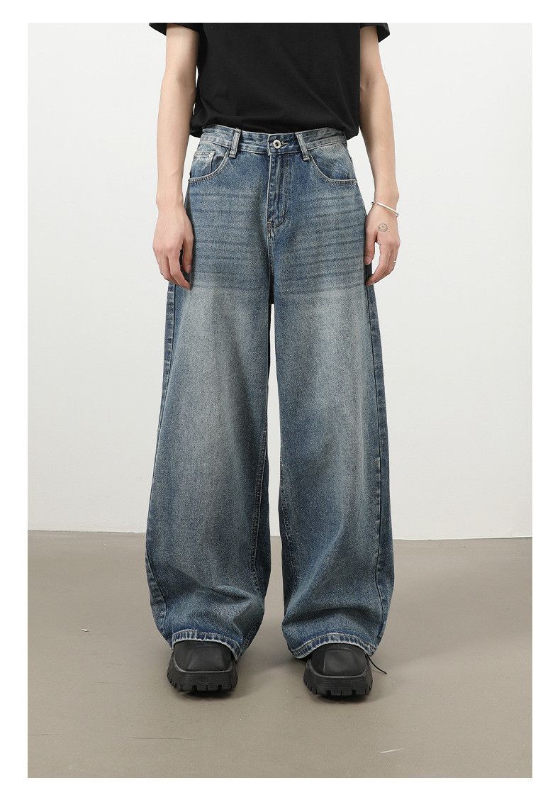 Vintage Japanese retro simple versatile men's wide-leg jeans Size US 32 / EU 48 - 1 Thumbnail