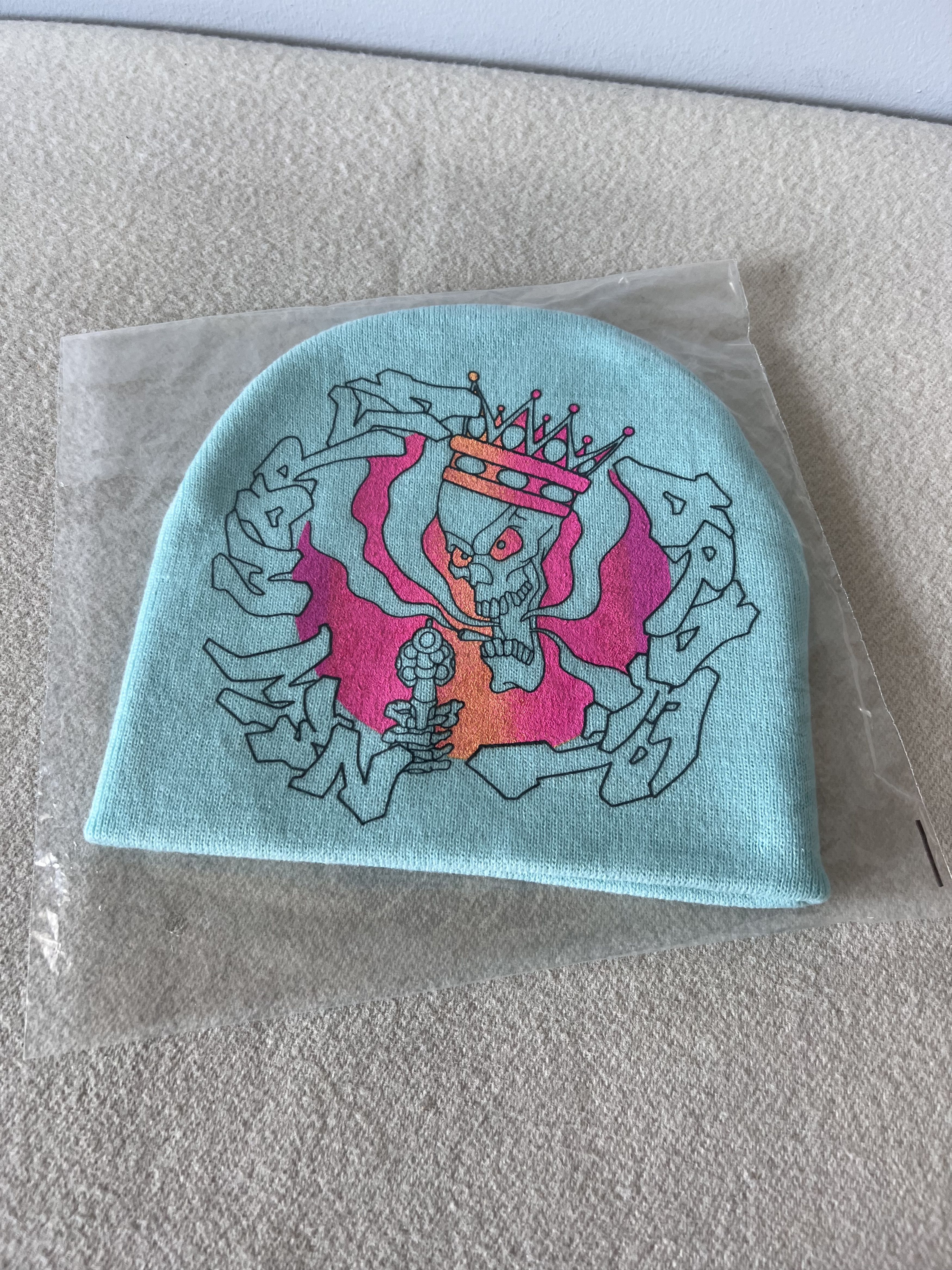 Supreme Supreme New World Order Skullcap Beanie in Aqua Blue Size ONE SIZE - 1 Thumbnail
