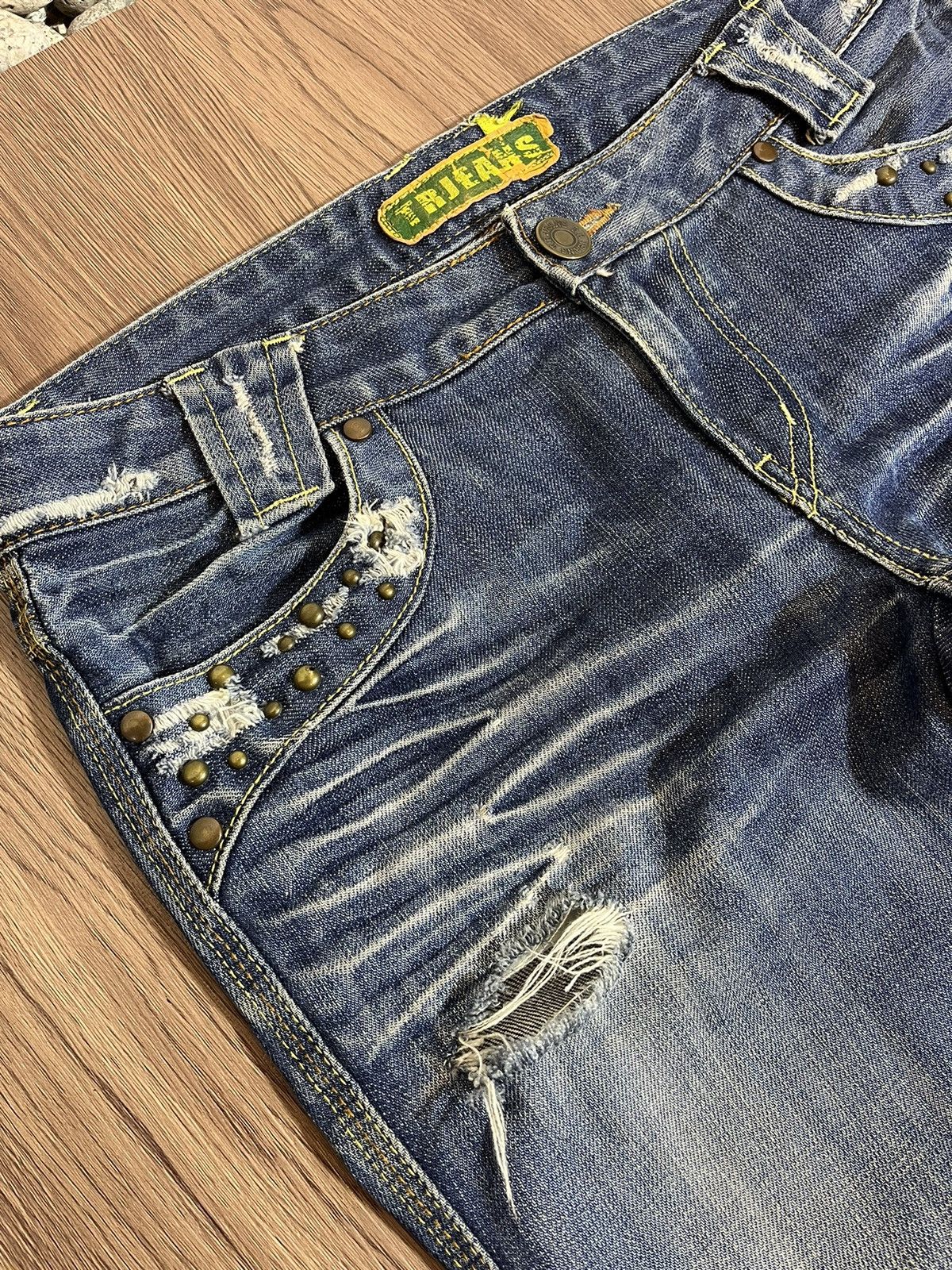 GOSTAR DE FUGA × Japanese Brand Studded flare distressed washed denim Size US 32 / EU 48 - 8 Thumbnail
