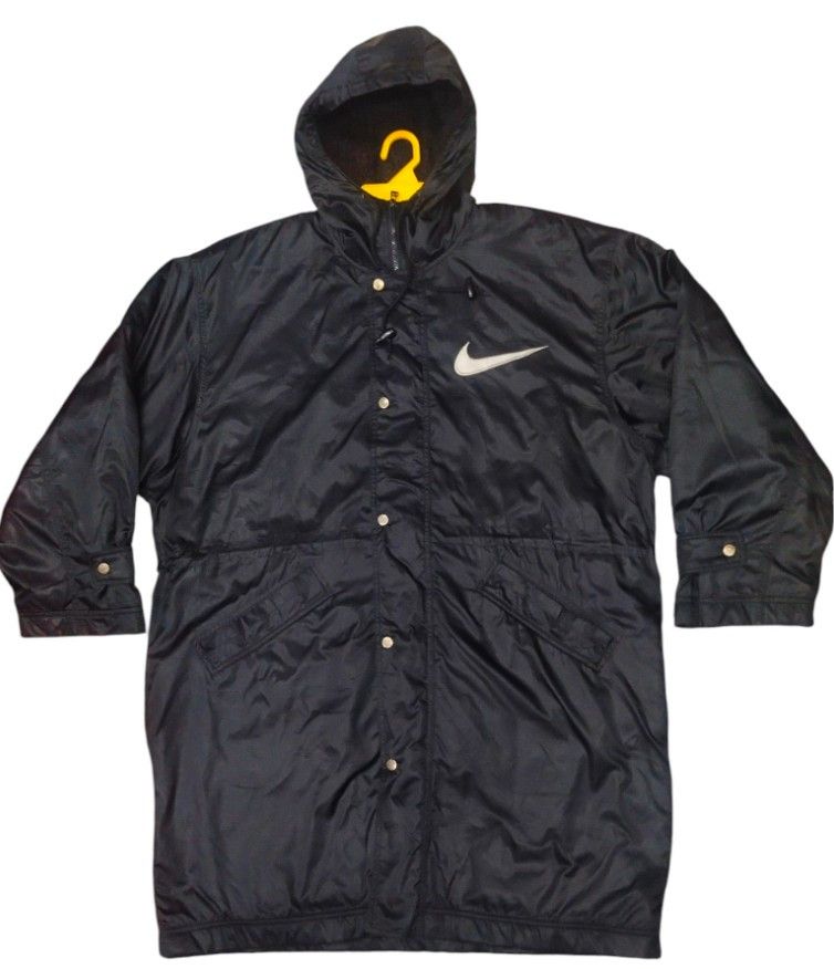 Nike Vintage Nike Large White Swoosh Logo Hooded Jacket Size US L / EU 52-54 / 3 - 2 Thumbnail