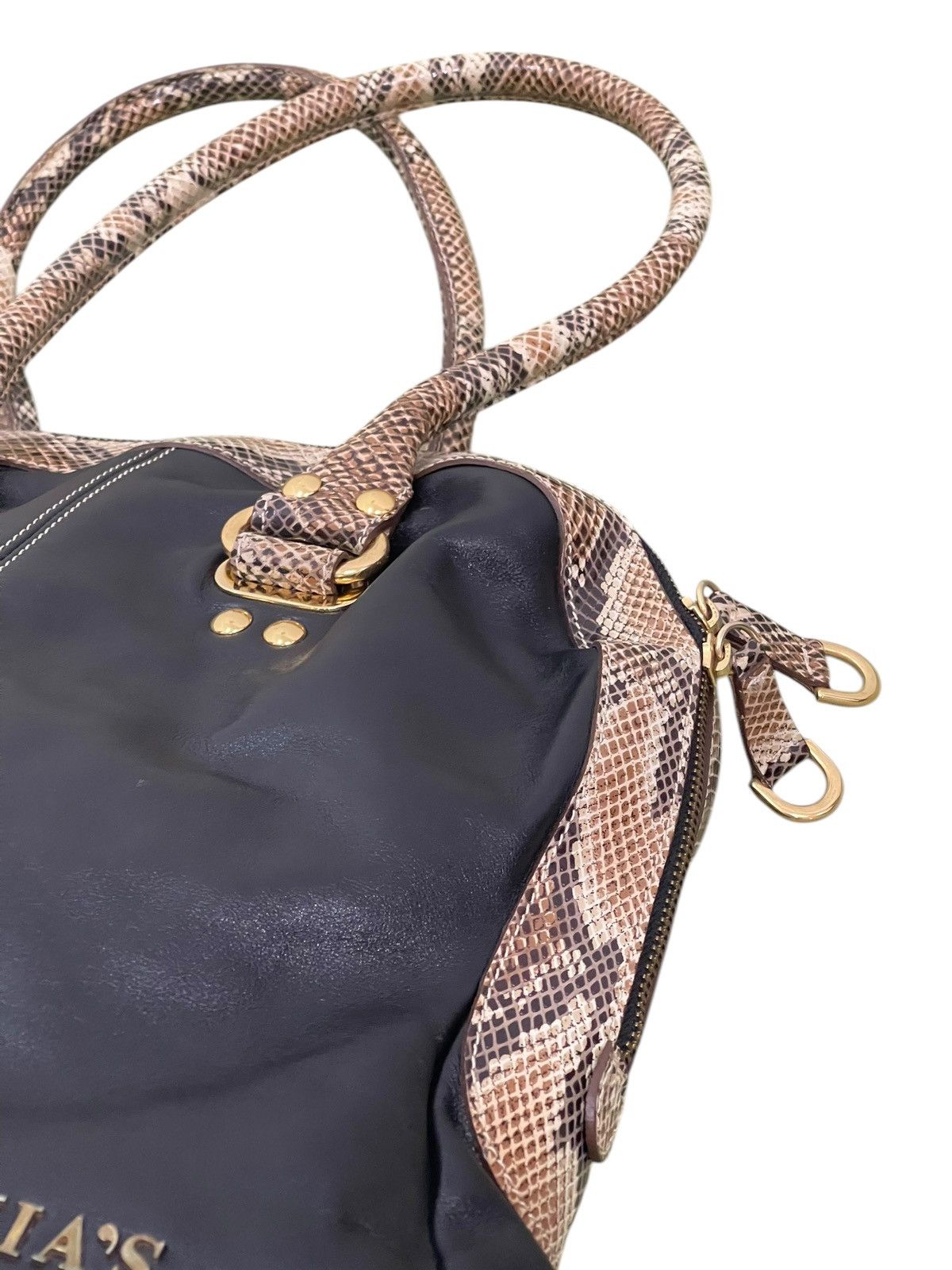 Genuine Leather Full Leather Guia’s Italy Python Tote Shoulder Bag 1🟩5 Size ONE SIZE - 12 Thumbnail