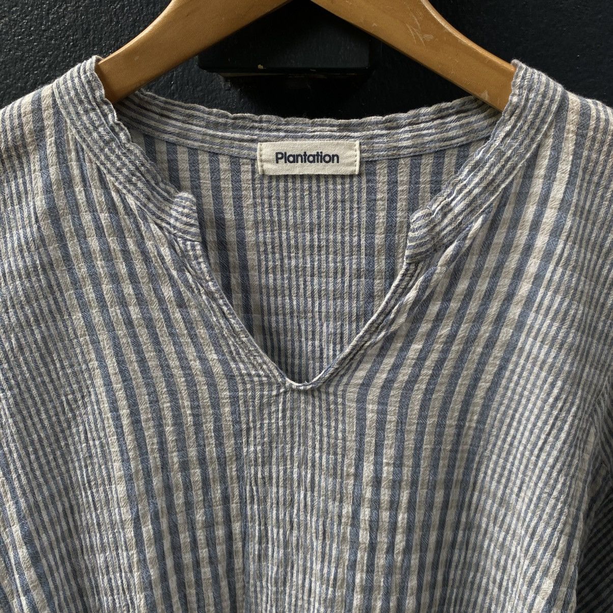 Issey Miyake Plantation Blue Striped Cotton Tunic Top Size M / US 6-8 / IT 42-44 - 18 Thumbnail