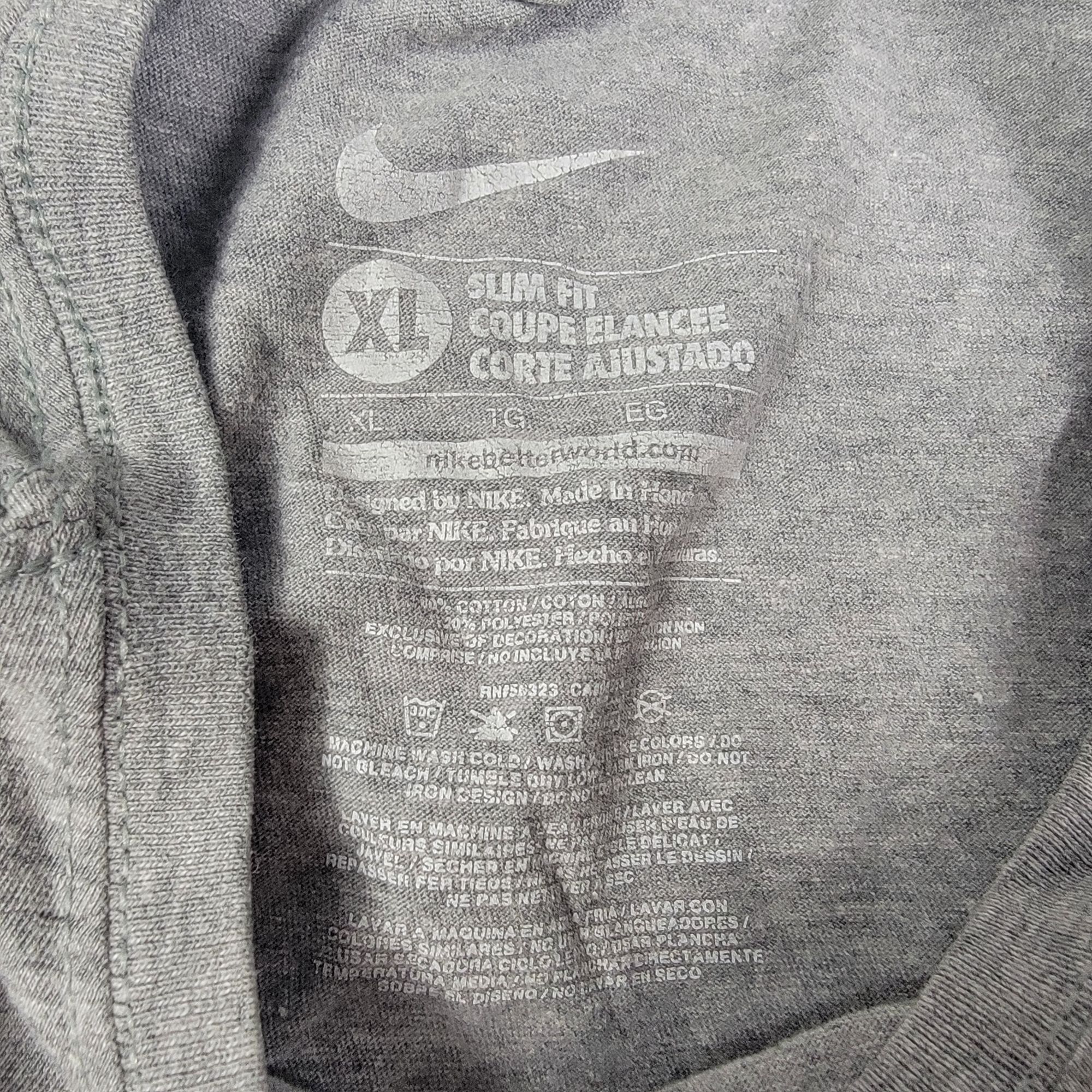 Nike Nike Womens XL Slim Fit Gray Shirt Anyone Anywhere Anytime A Size XL / US 12-14 / IT 48-50 - 4 Thumbnail