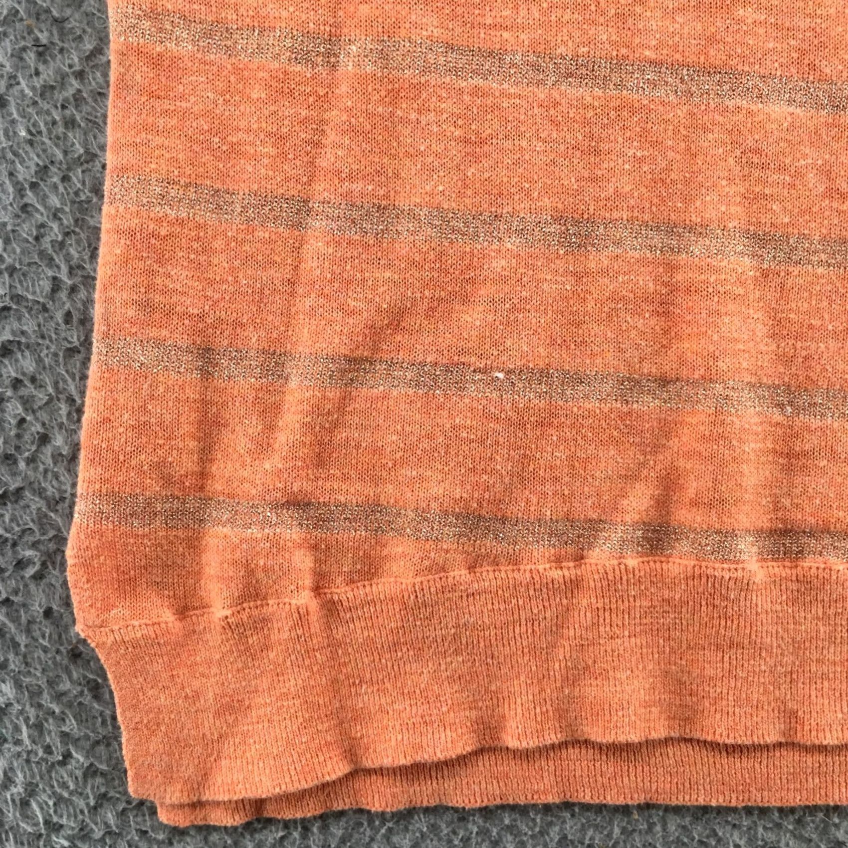 Banana Republic Banana Republic Sweater Womens S Orange Cotton Blend Knit Short Sleeve Crew Neck Pullover Classic Casual Womens Size S / US 4 / IT 40 - 6 Thumbnail