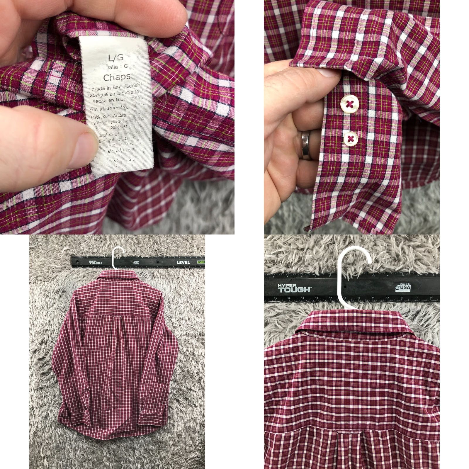 Chaps Chaps Shirt Mens L Long Sleeve Button-Down Easy Care Check Red Size US L / EU 52-54 / 3 - 8 Thumbnail