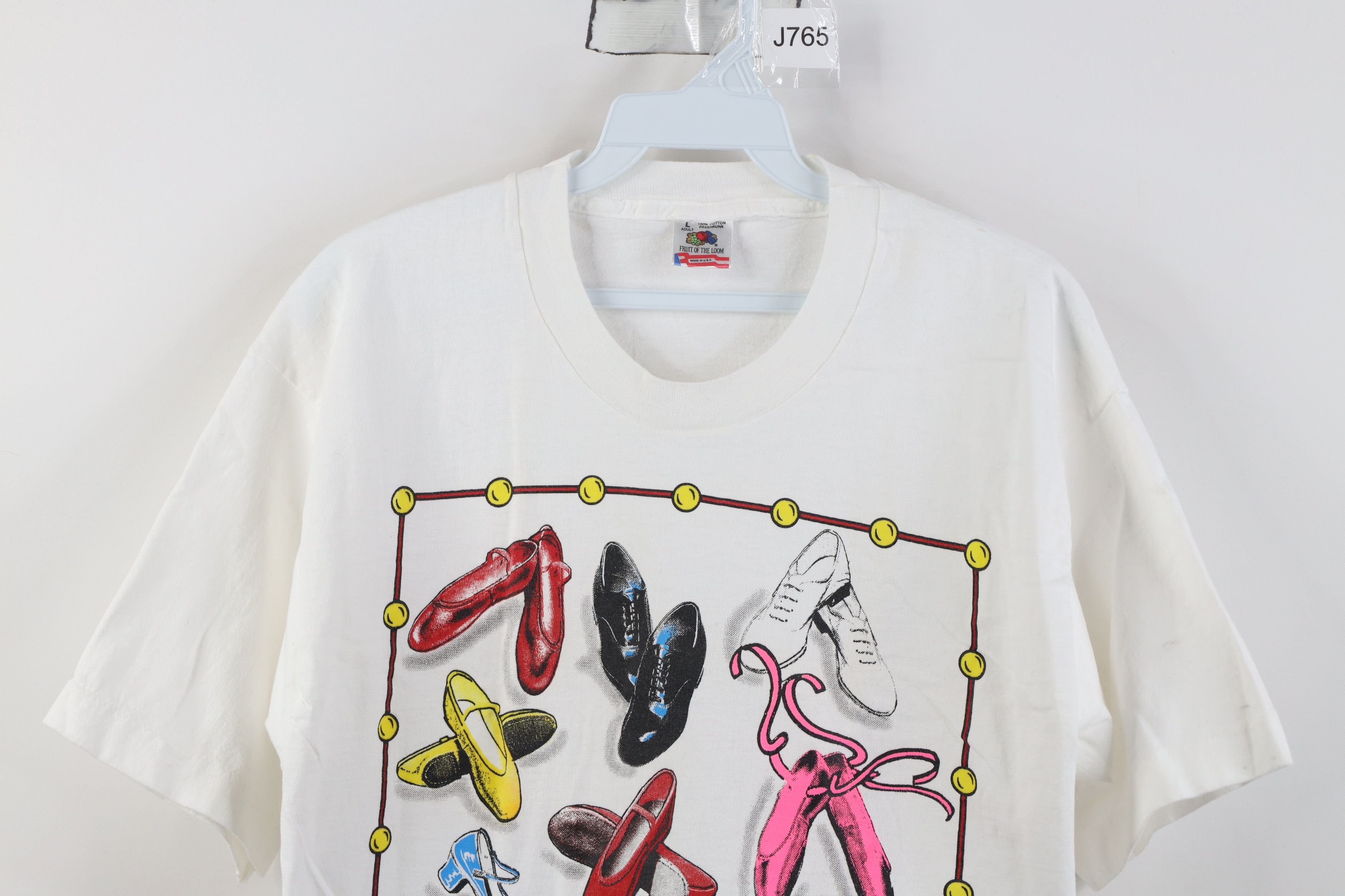 Fruit Of The Loom Vintage 90s Dance Dancing Shoes Ballet Ballerina T-Shirt USA Size L / US 10 / IT 46 - 2 Thumbnail