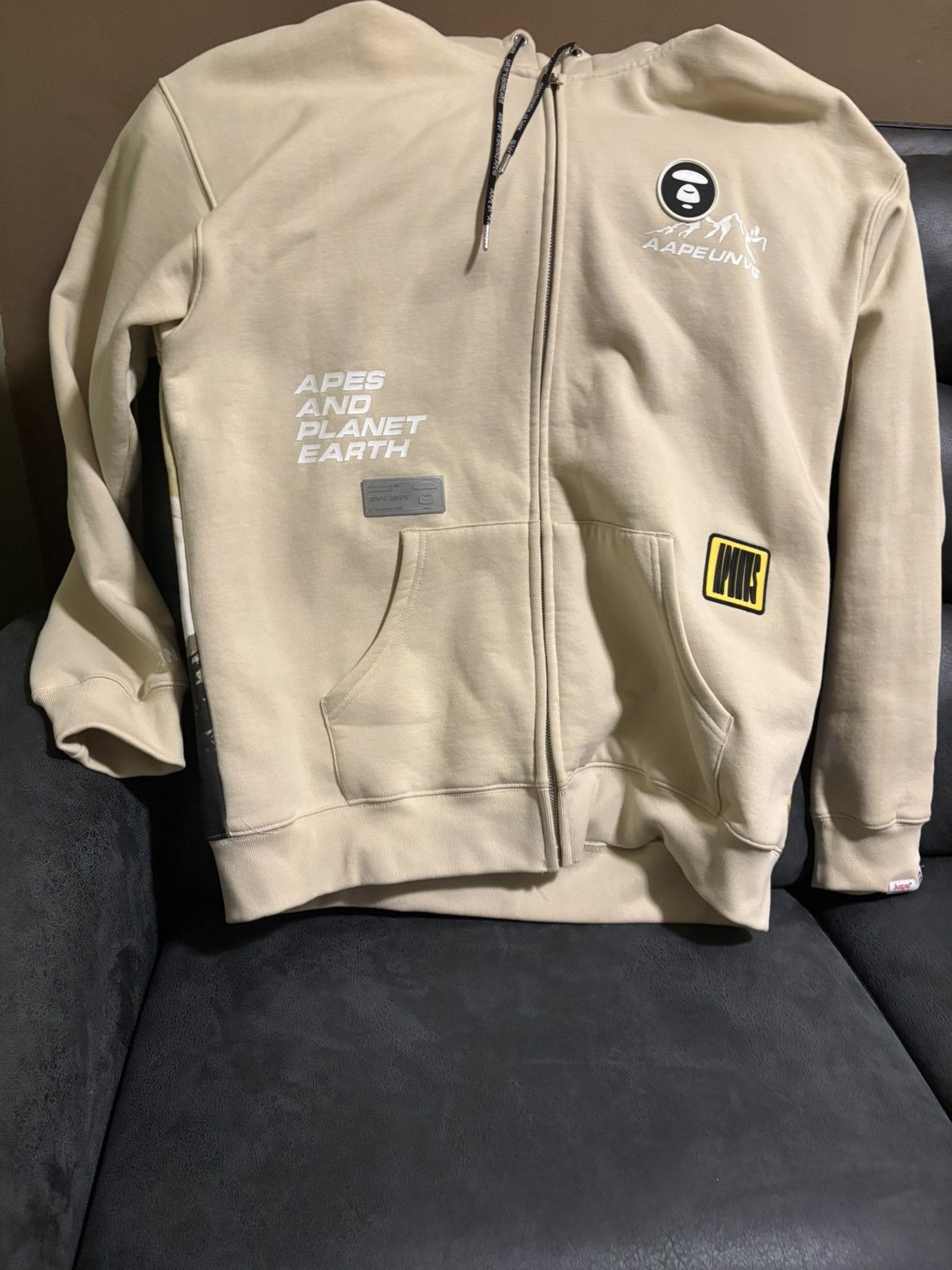 Aape × Bape AAPE Cream Hoodie Size US XL / EU 56 / 4 - 1 Thumbnail