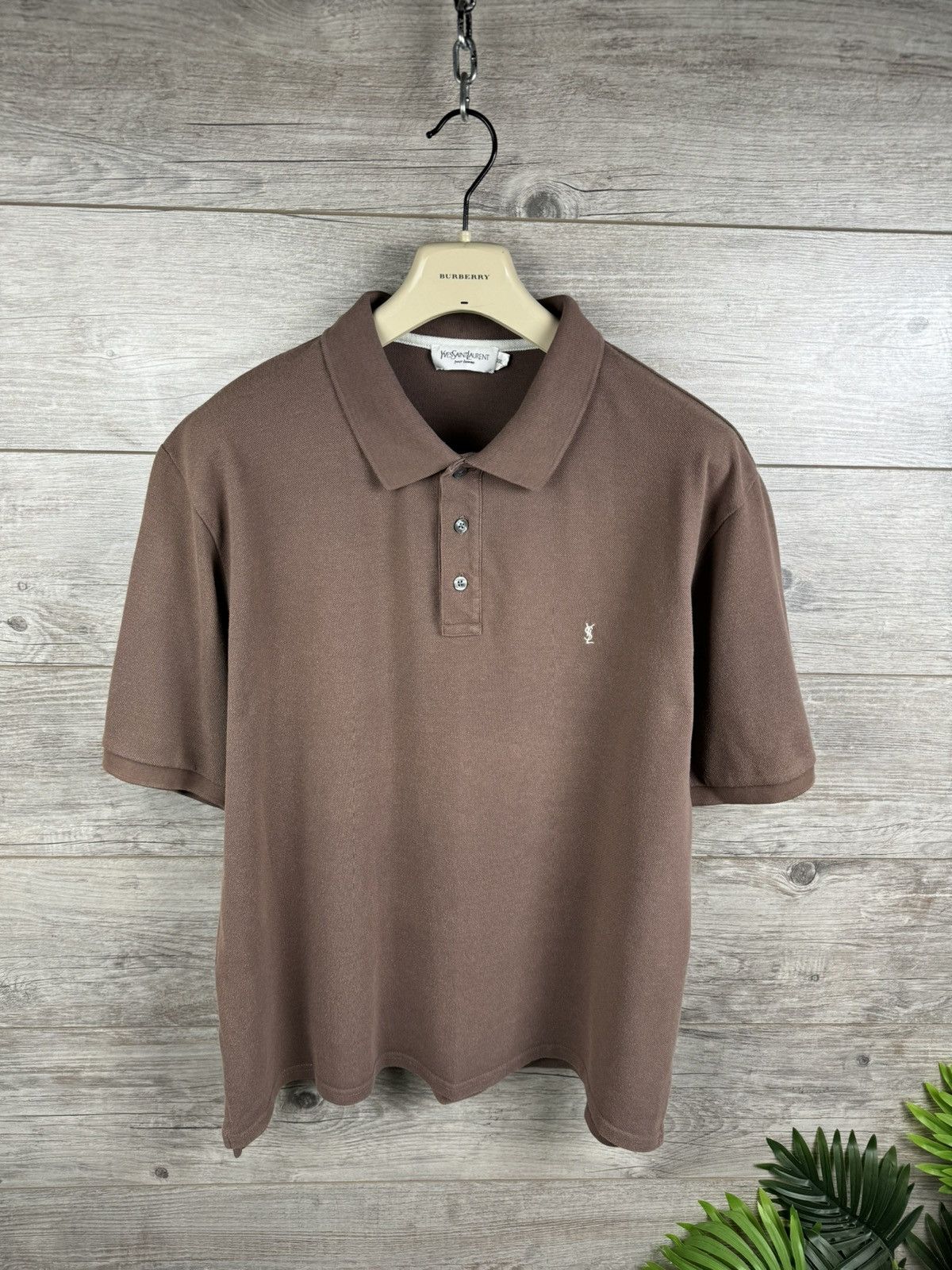 Polo shirt Yves Saint Laurent Brown size XXL YSL Vintage tee