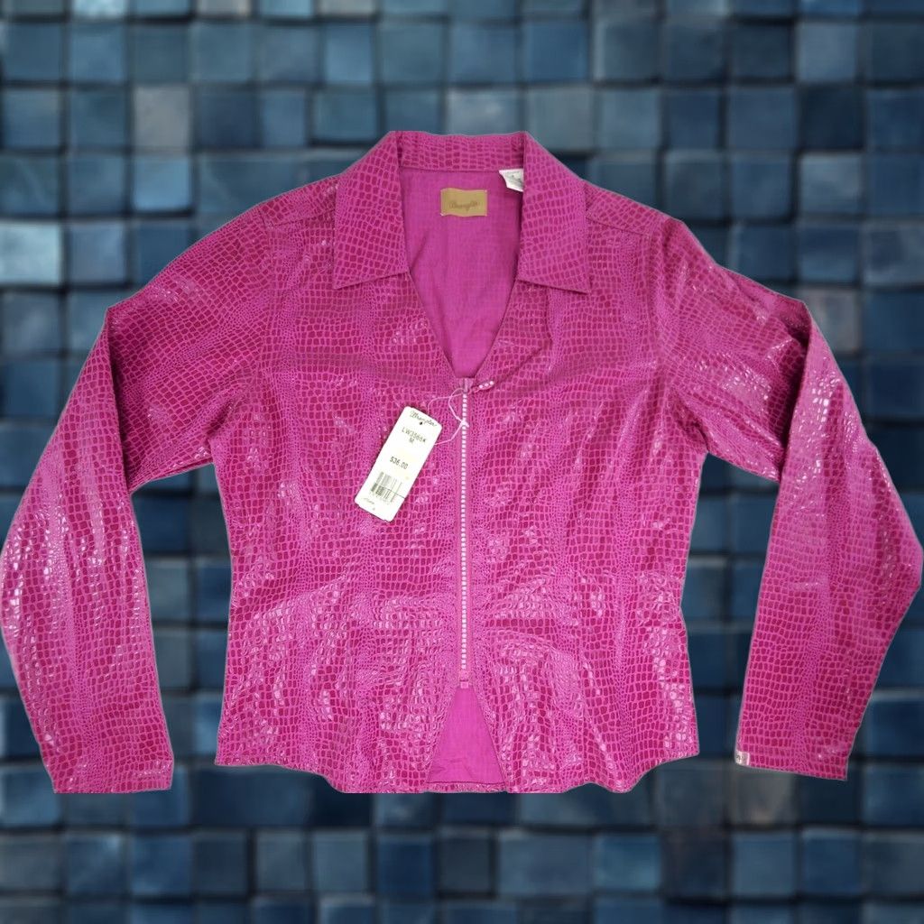 Wrangler VINTAGE Wrangler Jacket Womens Pink Snake Print, Faux Reptile Pattern, LW3566K, Jewelled Zipper, M Size M / US 6-8 / IT 42-44 - 1 Thumbnail