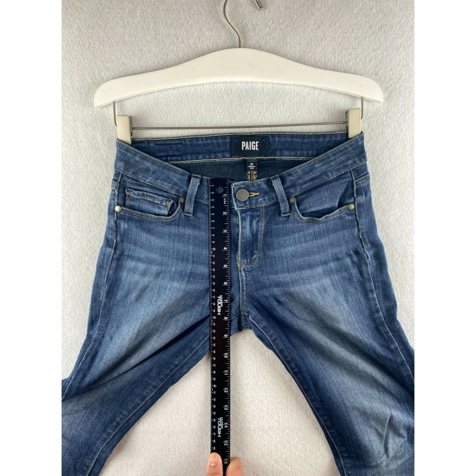Paige Paige Verdugo Ankle Jeans Womens 25 Petite Stretch Denim USA Made 28x24 Blue Size 42" / US 20 - 4 Thumbnail