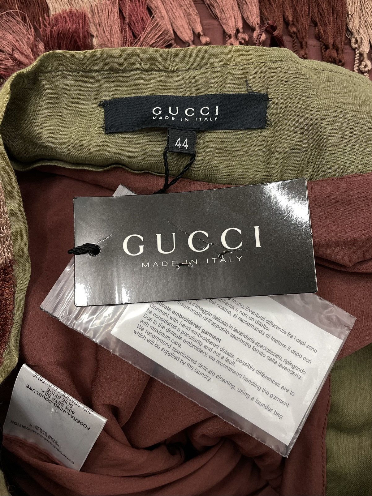 Gucci Rare Gucci SS2005 Runway Silk Macramé Fringe Skirt – IT 44 Size 30" / US 8 / IT 44 - 13 Thumbnail