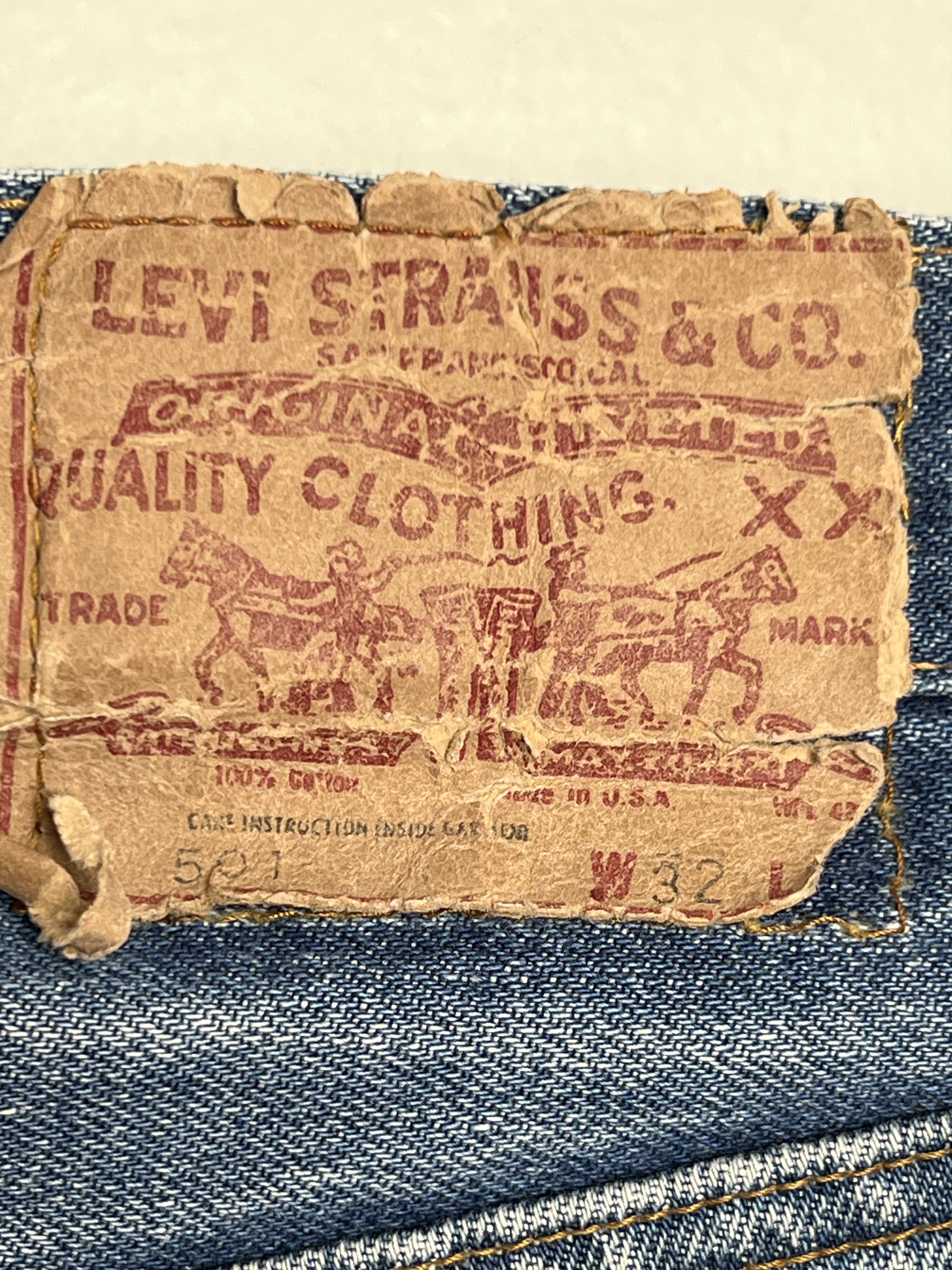 Levi's 1970s Levi's 501 Distressed Redline Selvedge #6 Rivet Jeans Size US 30 / EU 46 - 7 Thumbnail
