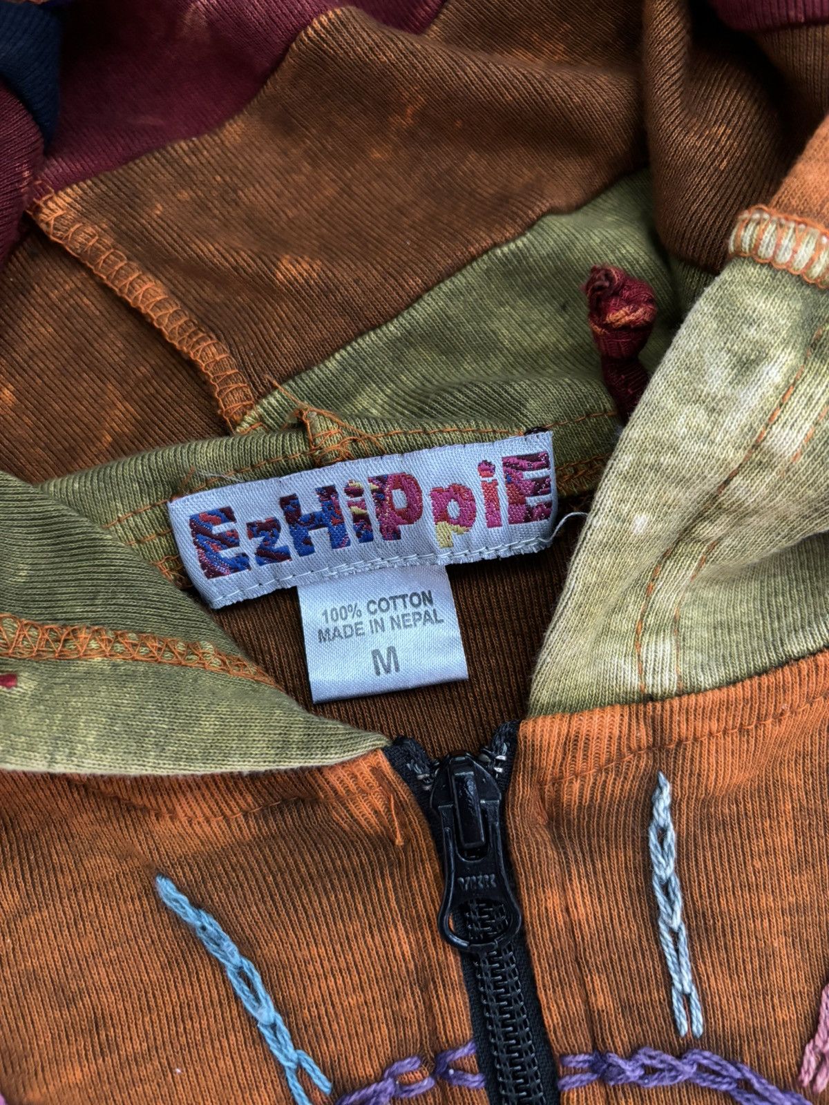 Other Ezhippie Nepal Cotton Patchwork Hoodie Festival Rainbow Size M / US 6-8 / IT 42-44 - 6 Thumbnail
