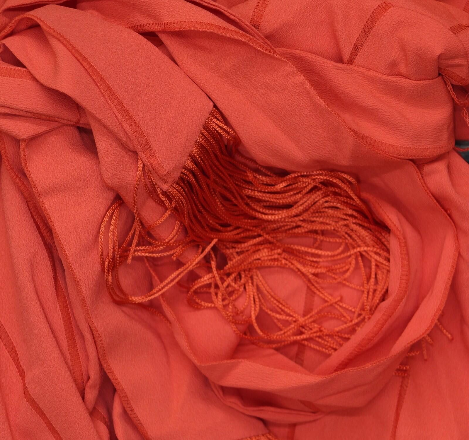 Other Tahari Asl Womens Fringe-tie Georgette Dress Red 4 Size S / US 4 / IT 40 - 5 Thumbnail