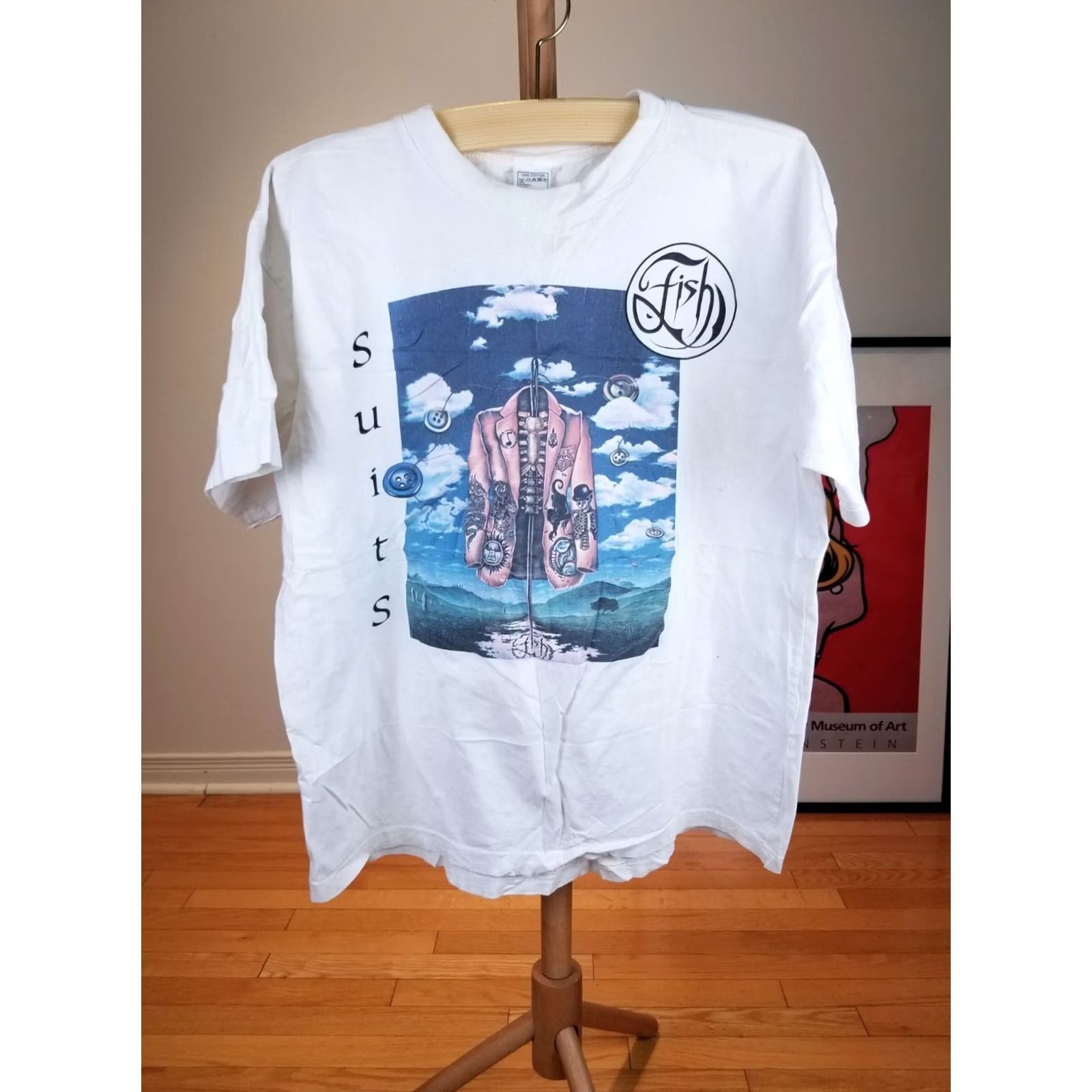 Vintage VINTAGE BANDWAGON FISH ROCK GROUP TOUR T-SHIRT XLARGE Men Shirt XL White 1994 Size US XL / EU 56 / 4 - 2 Thumbnail