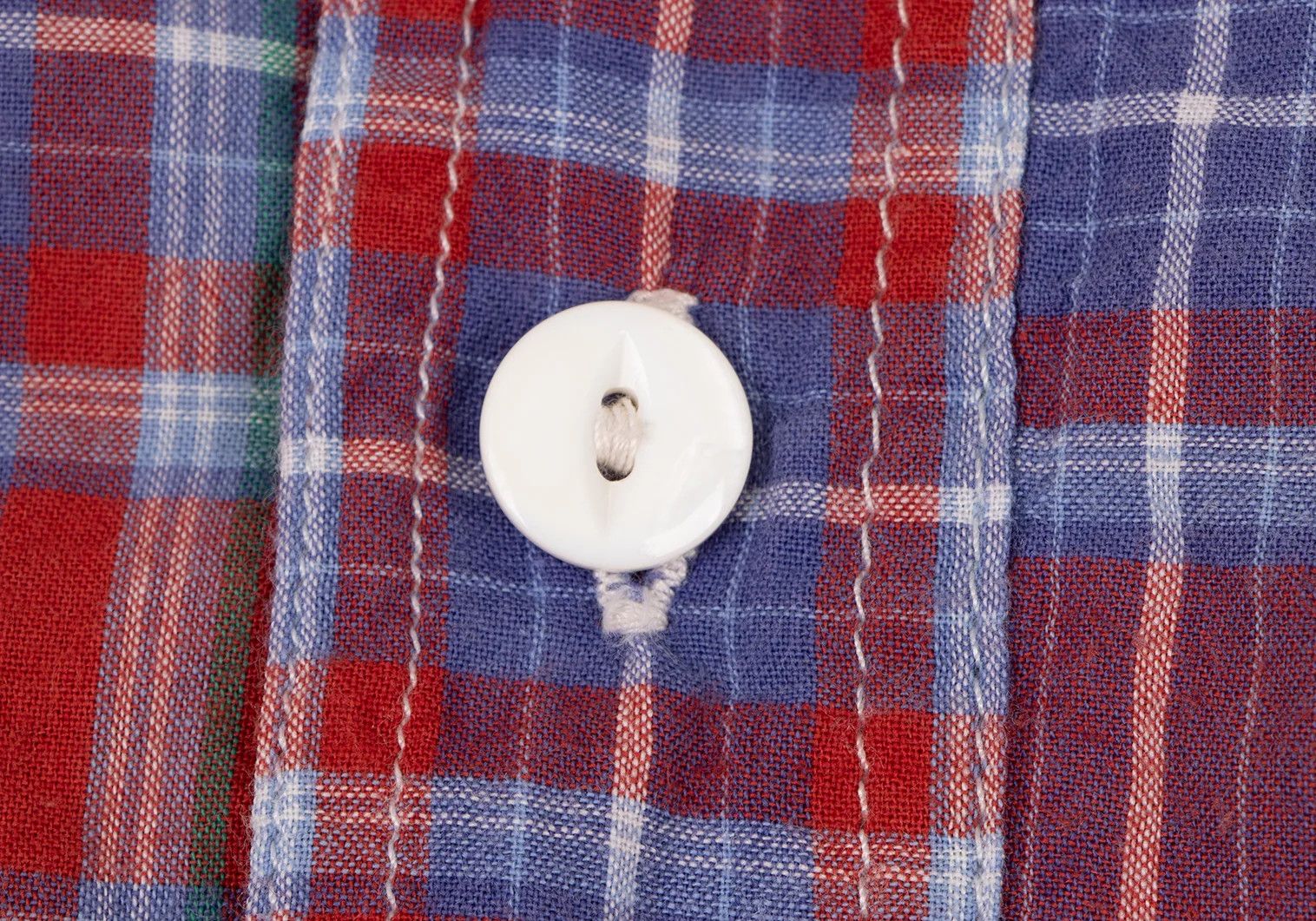 Junya Watanabe Block Check Short Sleeve Pullover Shirt in Red and Blue Size US M / EU 48-50 / 2 - 5 Thumbnail