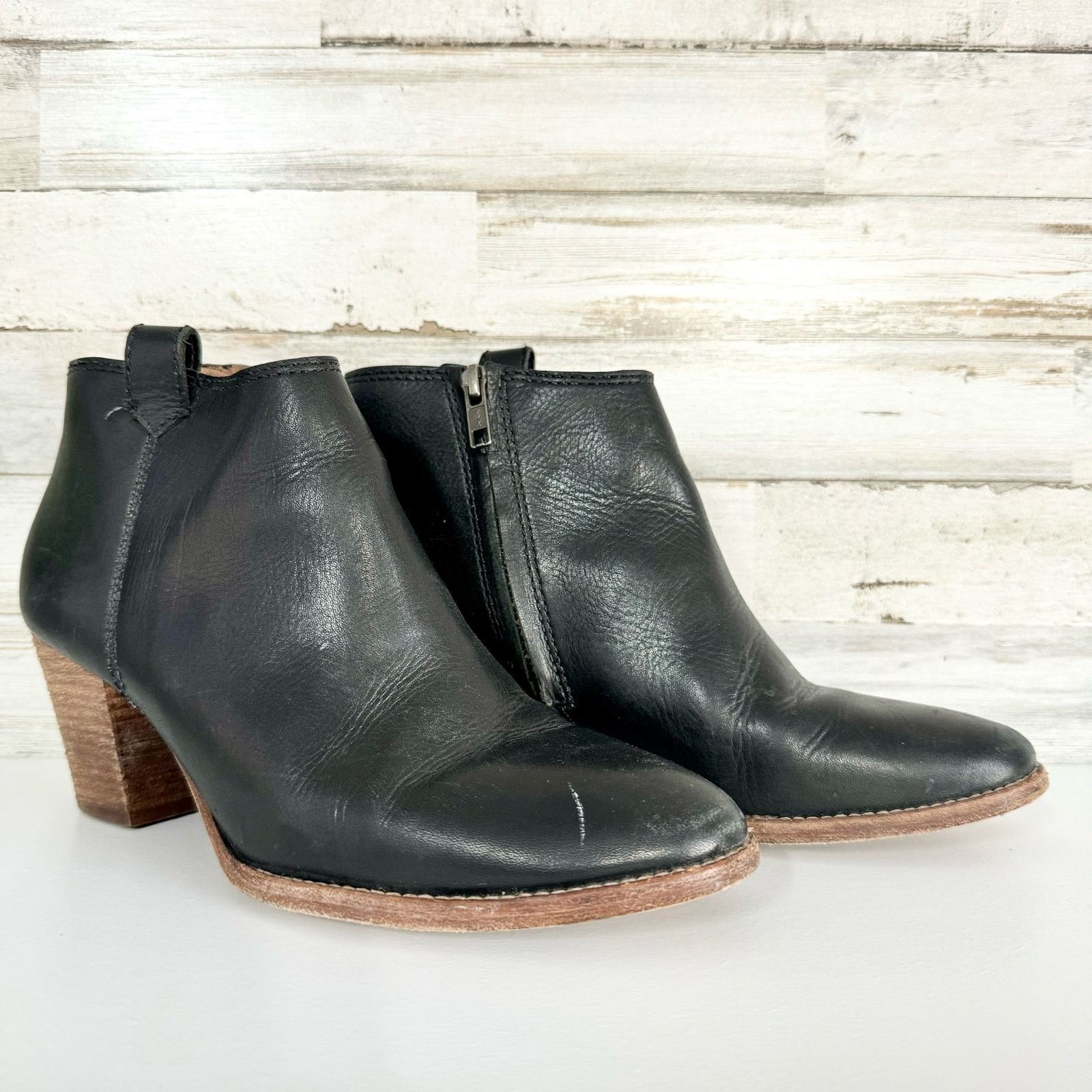 Madewell Madewell The Billie Black Side Zipper Leather Ankle Bootie 8 Size US 8 / IT 38 - 6 Thumbnail