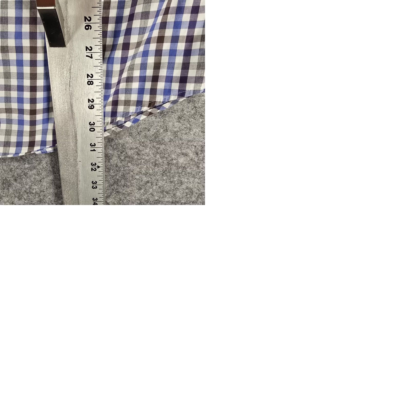 Peter Millar Peter Millar Shirt Mens XL Button-Up Blue Purple Gray Check Gingham Plaid Size US XL / EU 56 / 4 - 9 Thumbnail