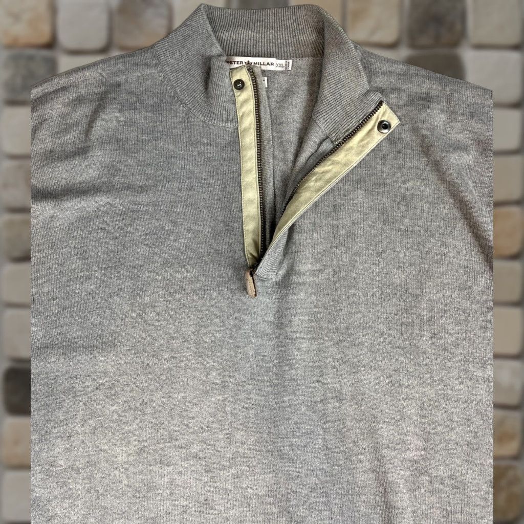 Peter Millar Peter Millar 1/4 Zip Knit Sweater Mens 2XL Silk Blend Gray Mock Neck Pullover Vintage/Preppy Style Size US XXL / EU 58 / 5 - 1 Thumbnail