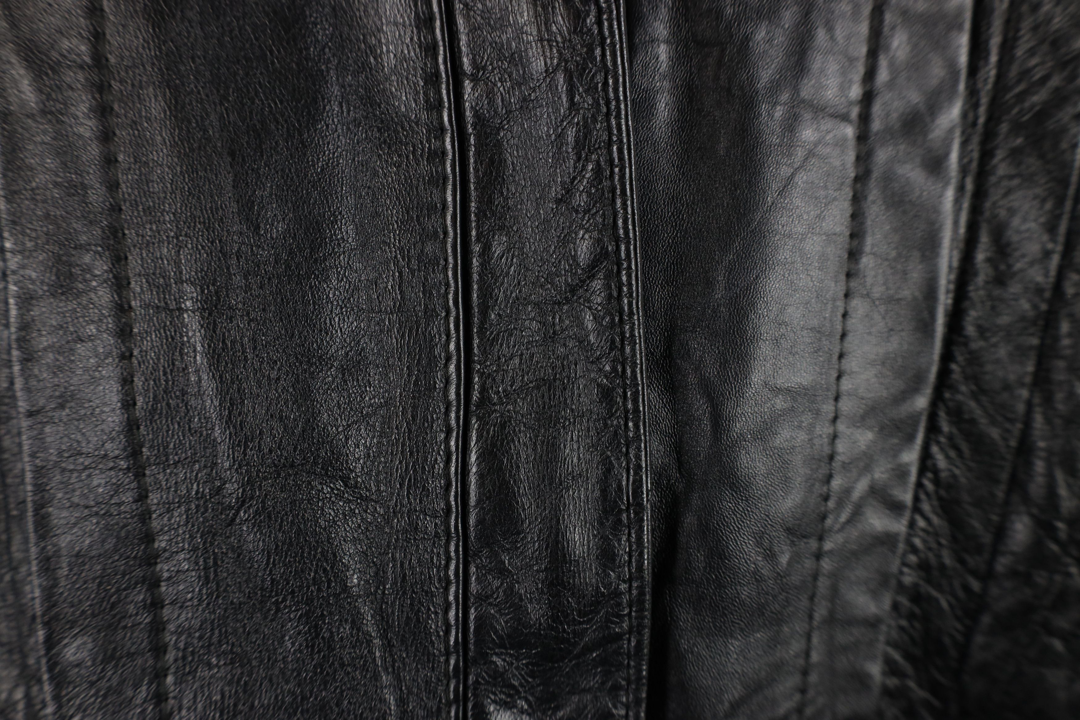 Vintage Vintage 80s 90s Streetwear Leather Cafe Bomber Jacket Black Size M / US 6-8 / IT 42-44 - 7 Thumbnail