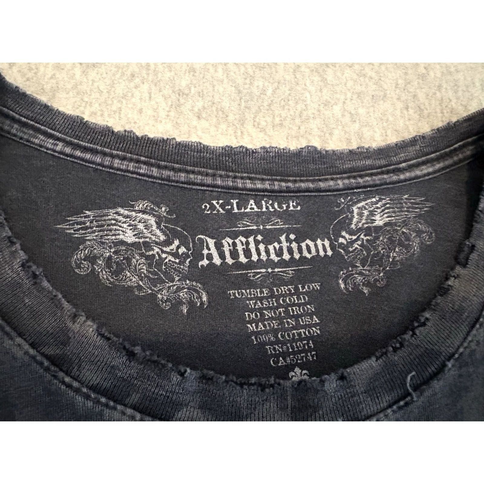 Affliction Affliction T-Shirt Mens 2XL Black Short Sleeve Graphic Print Made in USA Size US XXL / EU 58 / 5 - 2 Thumbnail