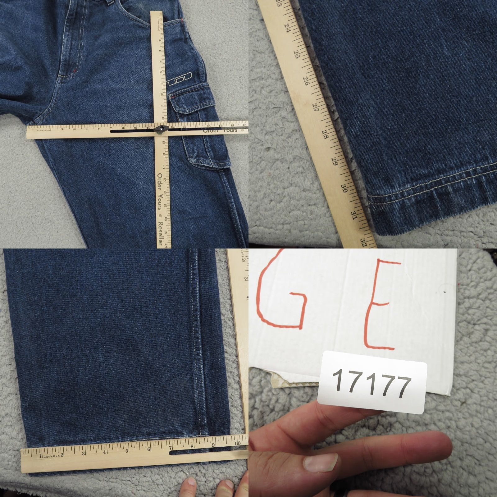 Fubu VINTAGE FUBU Jeans Baggy Mens 38x32 Wide-Leg Denim 5-Pocket Cargo Skater Grunge 90s blue Cap Rise High Size US 38 / EU 54 - 9 Thumbnail