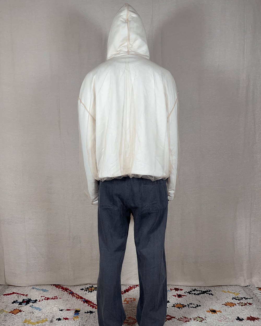 Other AMI Alexandre Mattiussi 2 Layer Cotton /Tulle Hoodie Size US L / EU 52-54 / 3 - 13 Thumbnail
