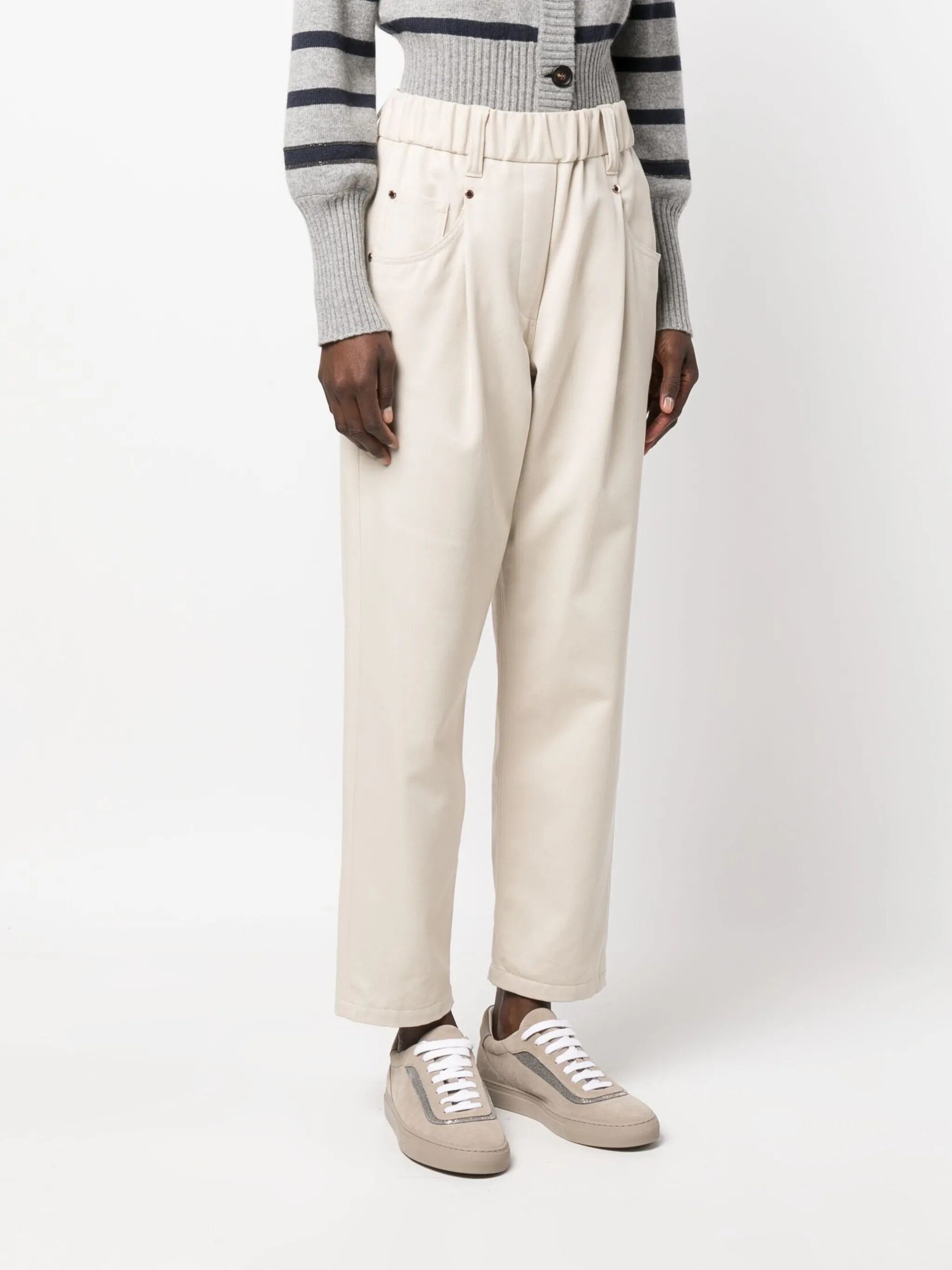 Brunello Cucinelli o1y0725 Casual Pant in Cream Size 30" / US 8 / IT 44 - 3 Thumbnail