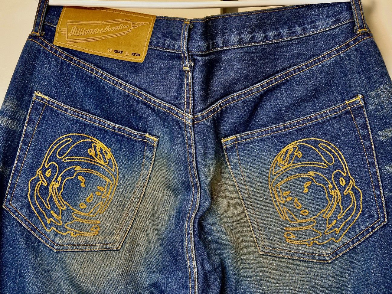 Billionaire Boys Club 2000s OG Japan Made BBC Astronaut Head Embroidery Jeans Size US 33 - 3 Thumbnail