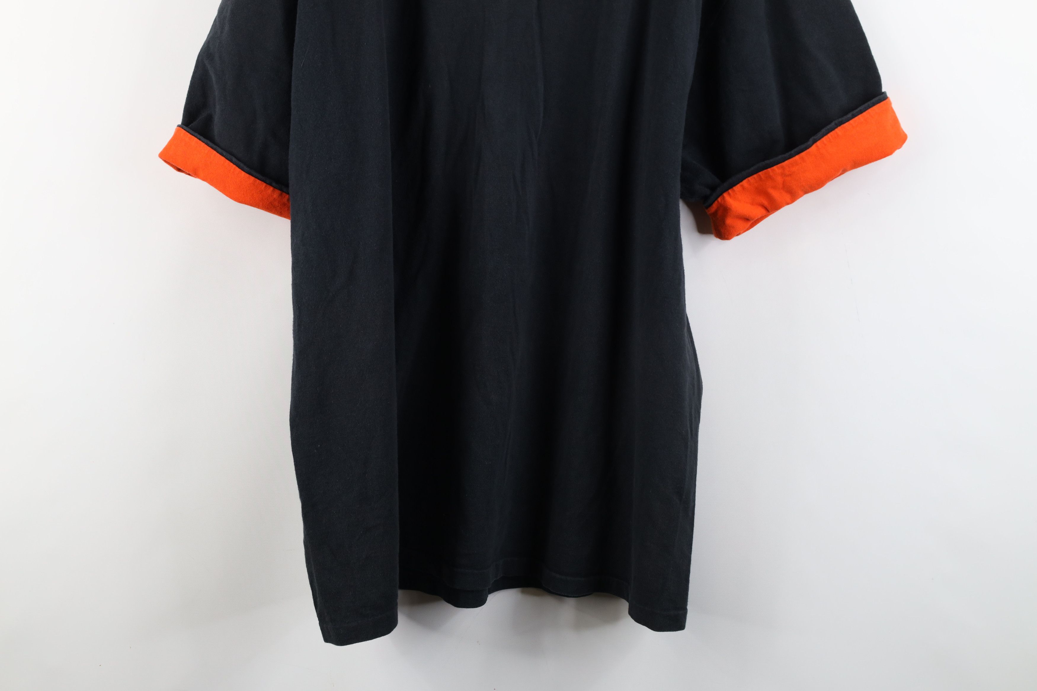 Vintage Vintage 90s Streetwear Blank Heavy Layered T-Shirt Black USA Size US XL / EU 56 / 4 - 12 Thumbnail