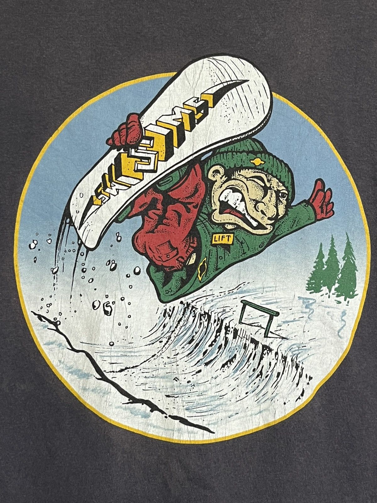 Santa Cruz Skateboards RARE🔥VINTAGE 90s SIMS SKATEBOARD FADED T SHIRT Size US XL / EU 56 / 4 - 4 Thumbnail