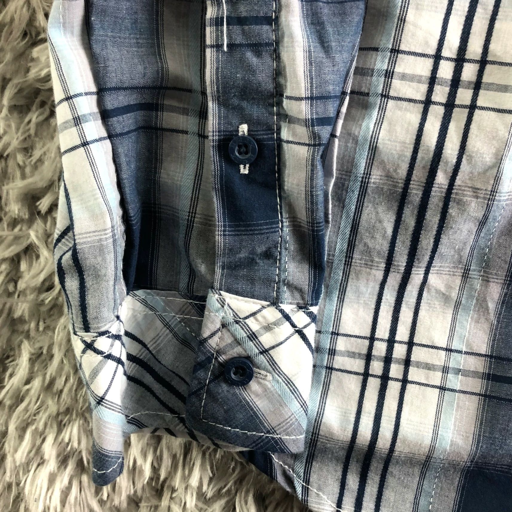 Vintage Helix Mens XL Athletic Fit Blue Striped Long Sleeve Spread Collar Shirt Size US XL / EU 56 / 4 - 3 Thumbnail