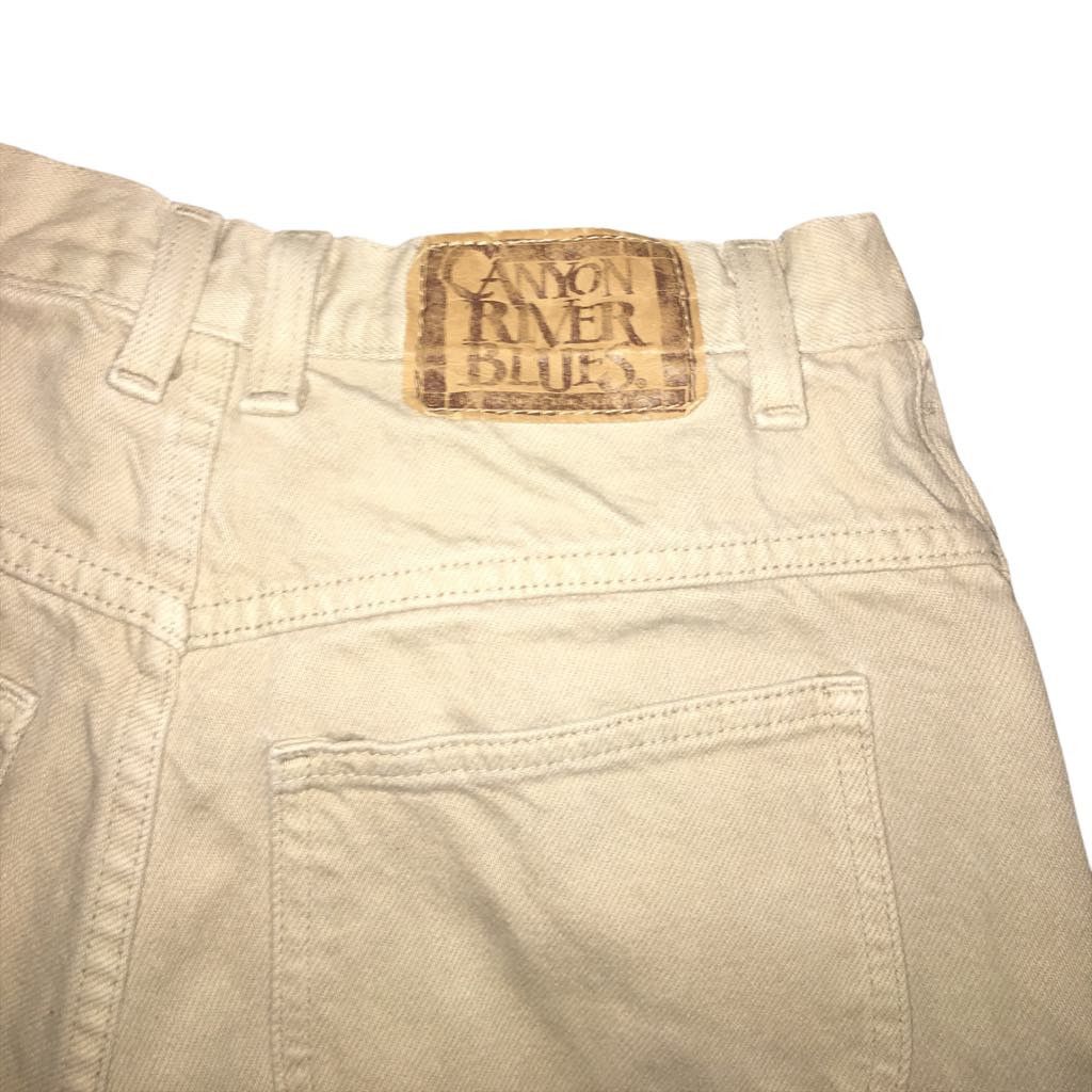 Other VINTAGE 90s Y2K High Waisted Rise Jean Shorts Khaki 29" Sz 7 Size 29" - 3 Thumbnail