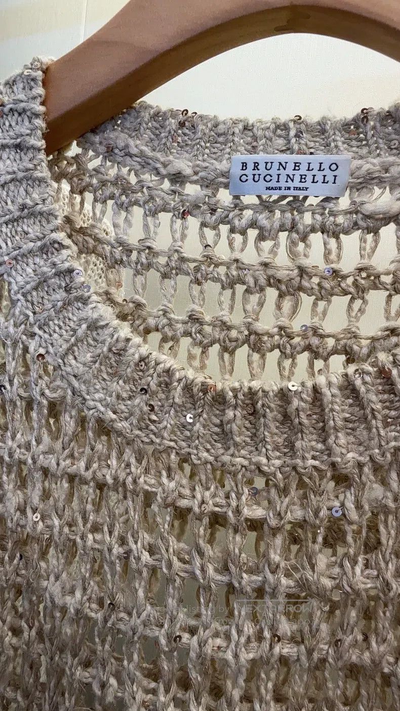 Brunello Cucinelli Brunello Cucinelli Sequined Mesh Cutout Vest Size M / US 6-8 / IT 42-44 - 6 Thumbnail