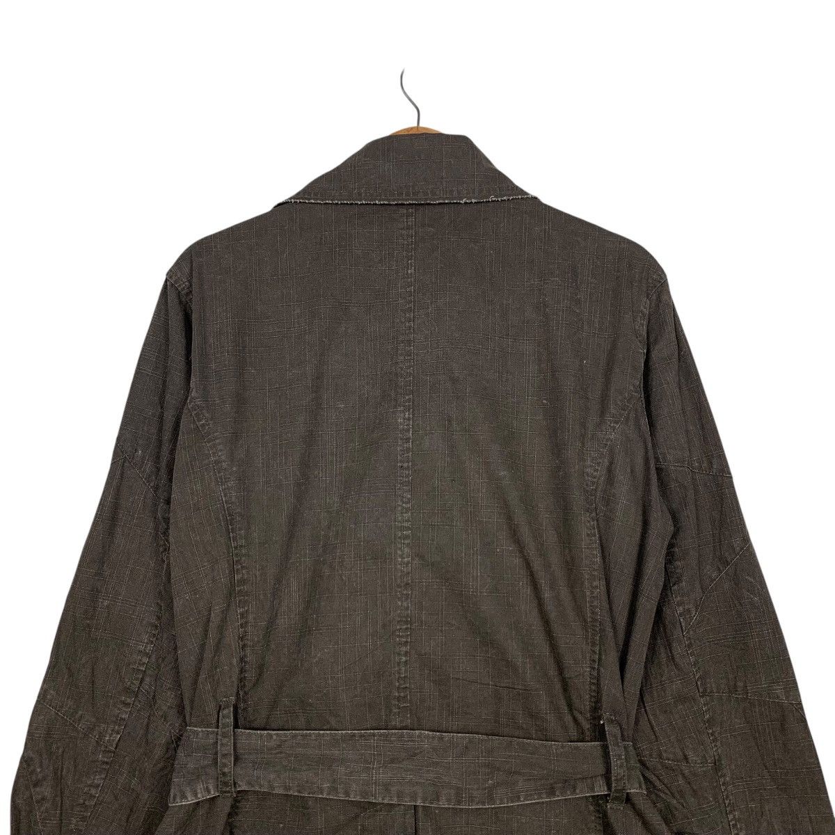 In The Attic IN THE ATTIC Cotton Crosshatch Belted Coat Jacket #2784-C126 Size L / US 10 / IT 46 - 16 Thumbnail