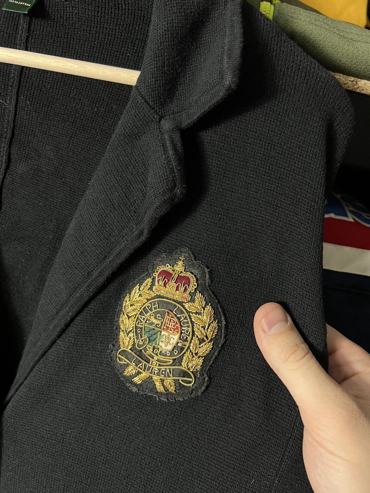 Polo Ralph Lauren 🖤 Ralph Lauren Women’s Knit Blazer Jacket XL Black Cotton Size XL / US 12-14 / IT 48-50 - 5 Thumbnail