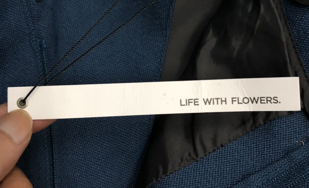 Vintage LIFE WITH FLOWERS Wool Wide-Leg Pants - Navy Blue (Size 1) Size US 28 / EU 44 - 16 Thumbnail