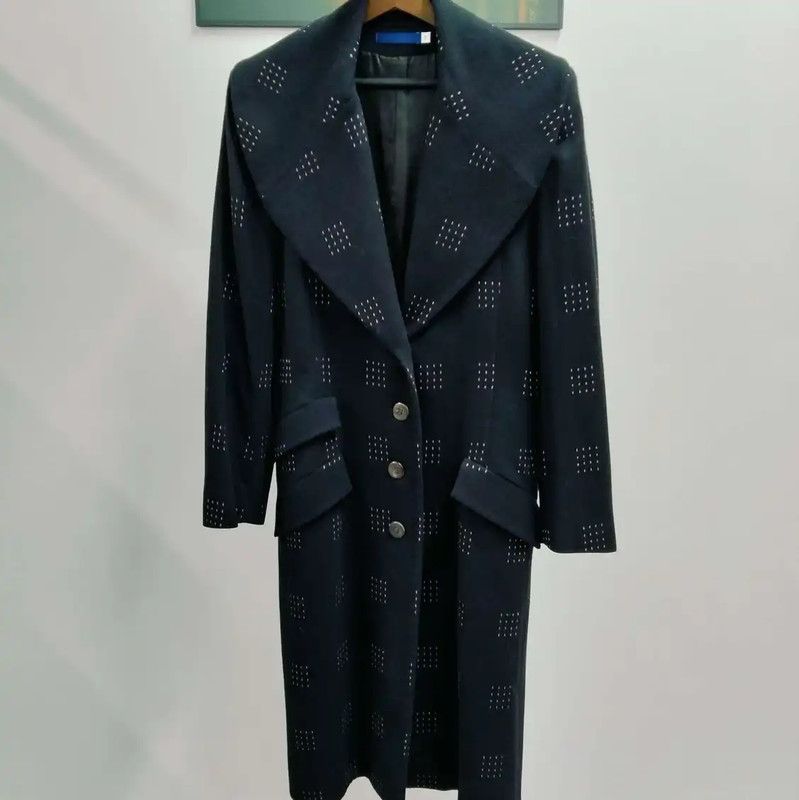 Givenchy Givenchy Women's Dark Blue Long Coat 0089 Size L / US 10 / IT 46 - 1 Thumbnail