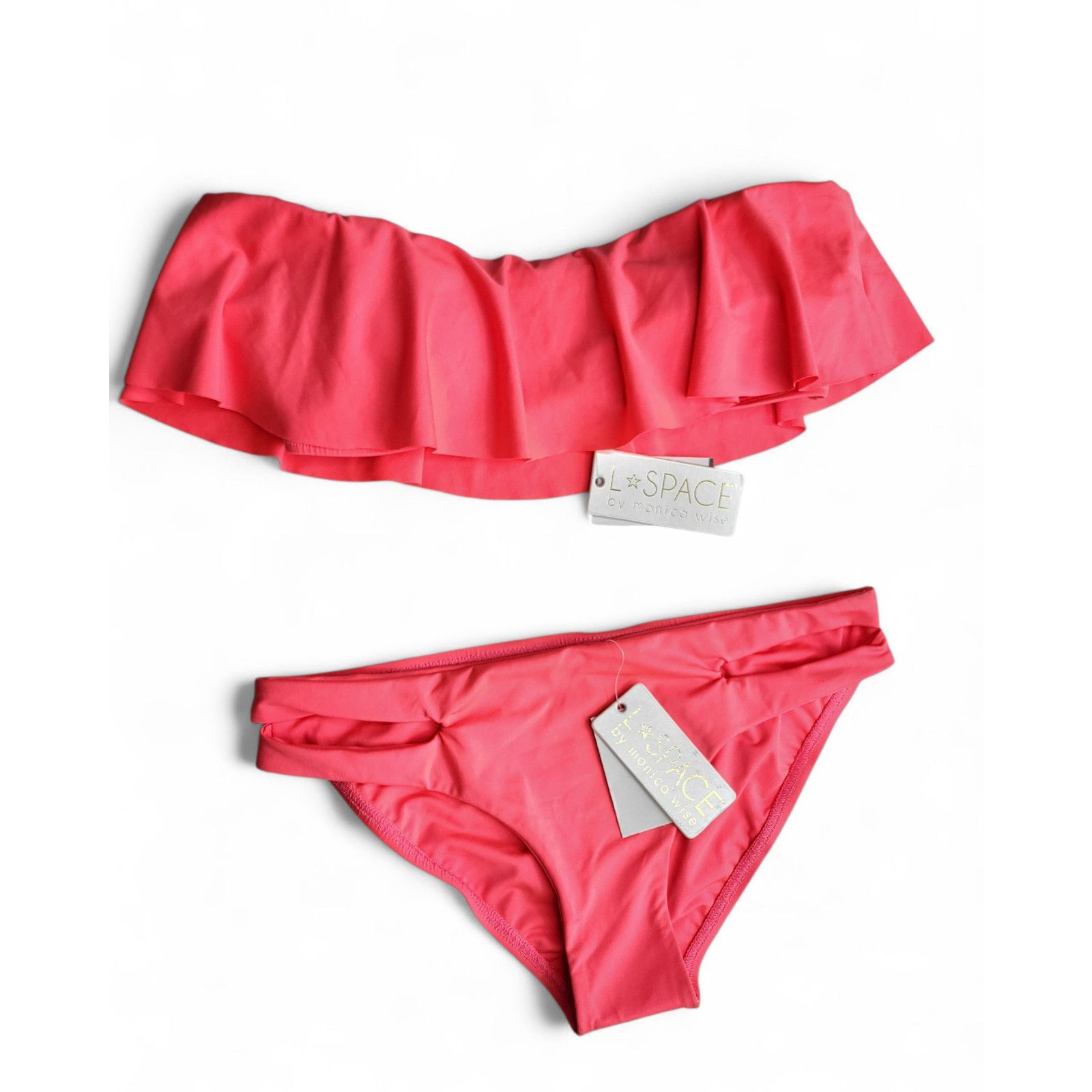 Other NWT L*Space SET Lynne Top Estella Bikini Bottom Neon Pink S Size S / US 4 / IT 40 - 5 Thumbnail