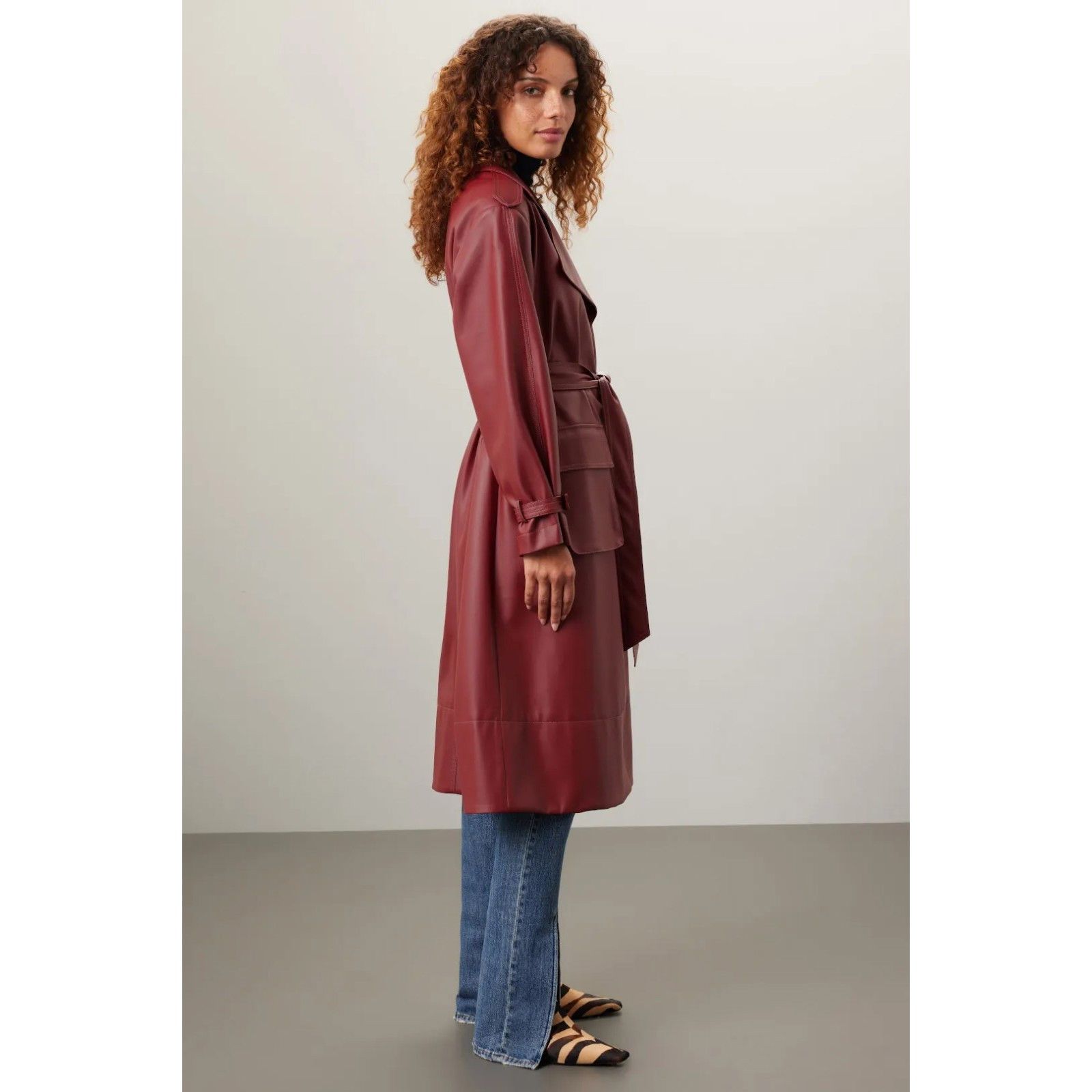 Other ASHLEY PARK x RTR Long Red Faux Leather Jacket Size S MSRP $ Size M / US 6-8 / IT 42-44 - 1 Thumbnail