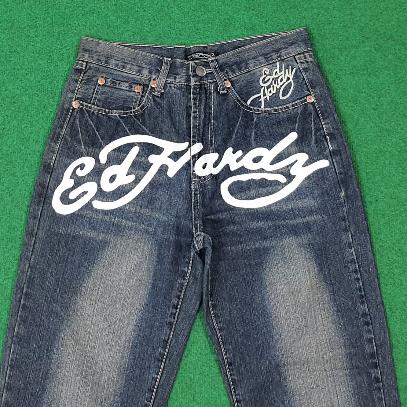 Ed Hardy Vintage Ed Hardy Christian Audigier Custom Logo Jeans C272N1 Size US 31 - 2 Thumbnail