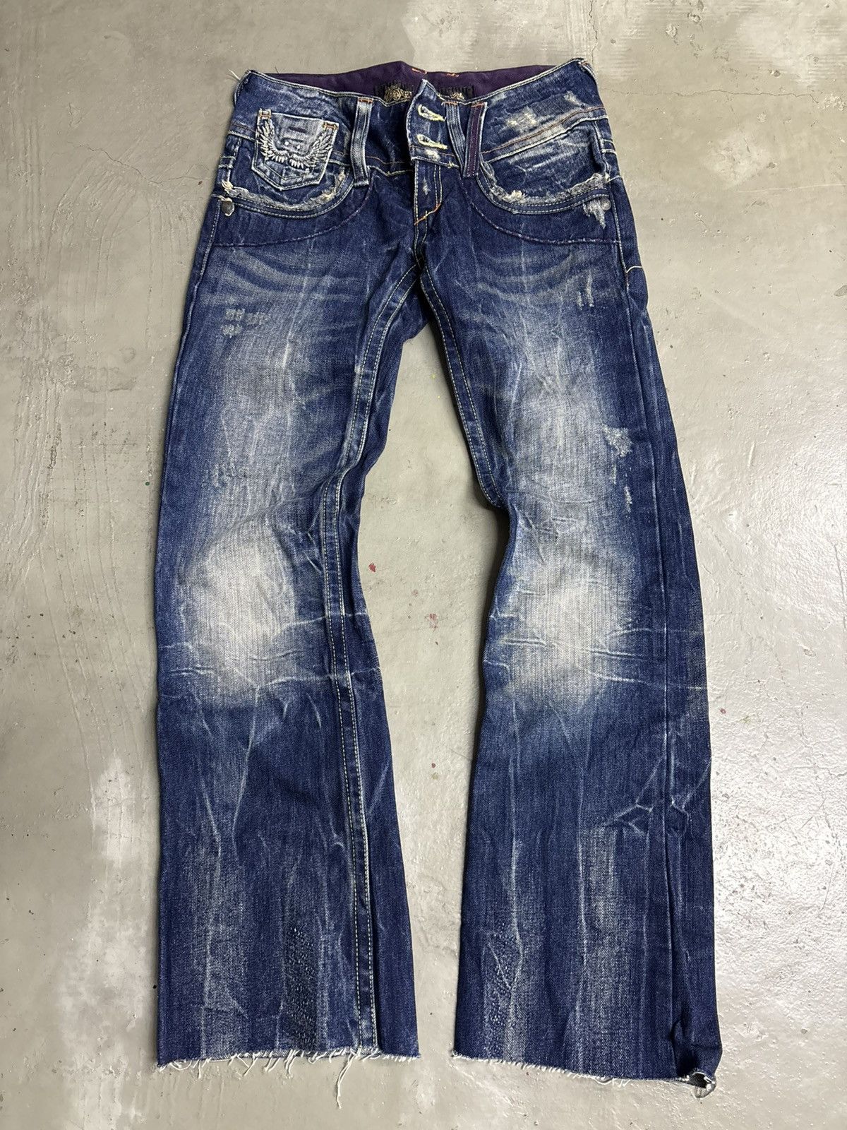 Tornado Mart Flared Red Pepper Wing Back Embroidered Clawmark Jeans Size US 29 - 7 Thumbnail