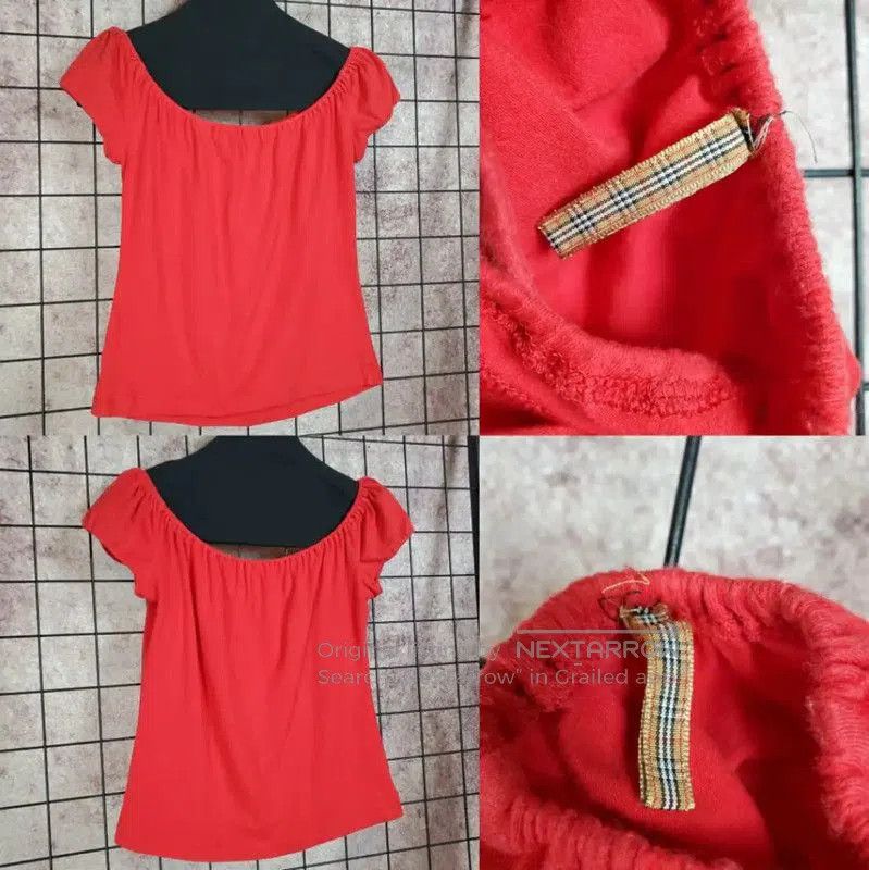 Burberry Burberry Red Off-Shoulder Short Sleeve Top. Size M / US 6-8 / IT 42-44 - 3 Thumbnail